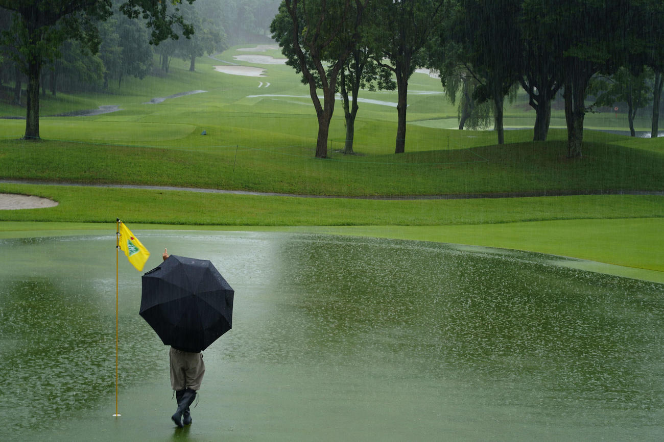 降雨によるコースコンディション不良のため、最終日は29日に順延となった（Getty　Images／JLPGA提供）