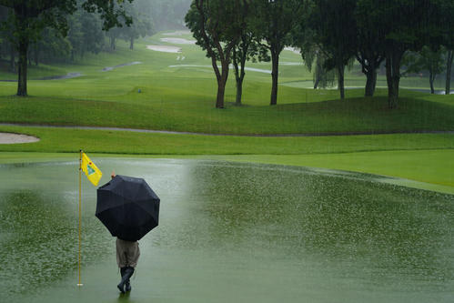 降雨によるコースコンディション不良のため、最終日は29日に順延となった（Getty　Images／JLPGA提供）