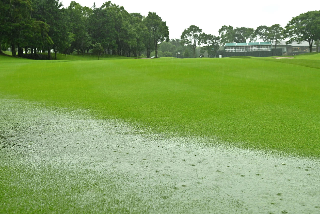 降雨によるコースコンディション不良のため、最終日は29日に順延となった（Getty　Images／JLPGA提供）