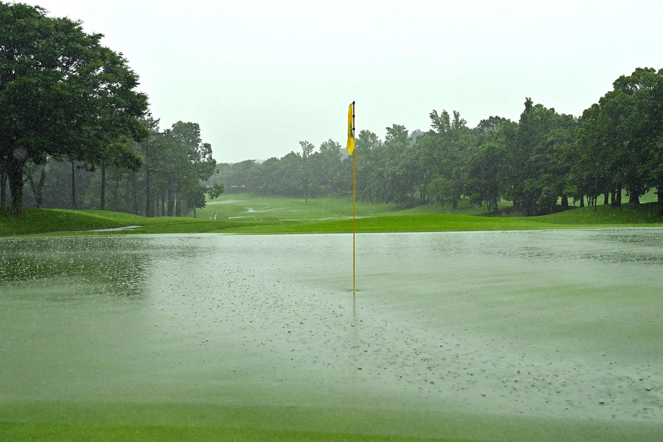 降雨によるコースコンディション不良のため、最終日は29日に順延となった（Getty　Images／JLPGA提供）