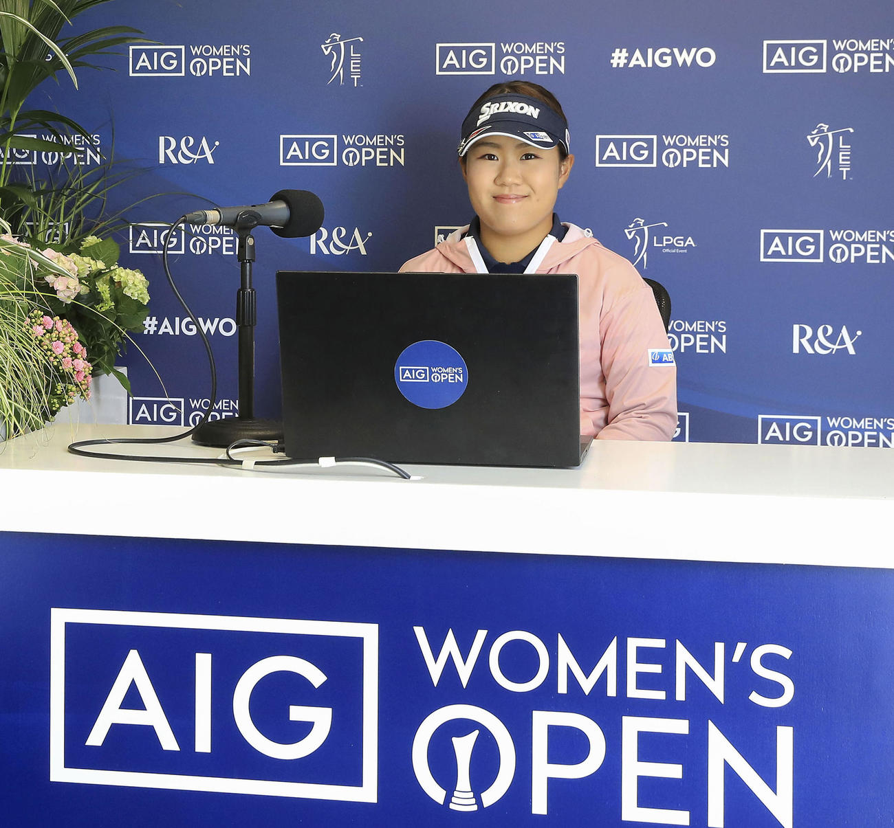 AIG全英女子オープンに向け、オンラインで記者会見する畑岡（R＆A提供・ゲッティ＝共同）