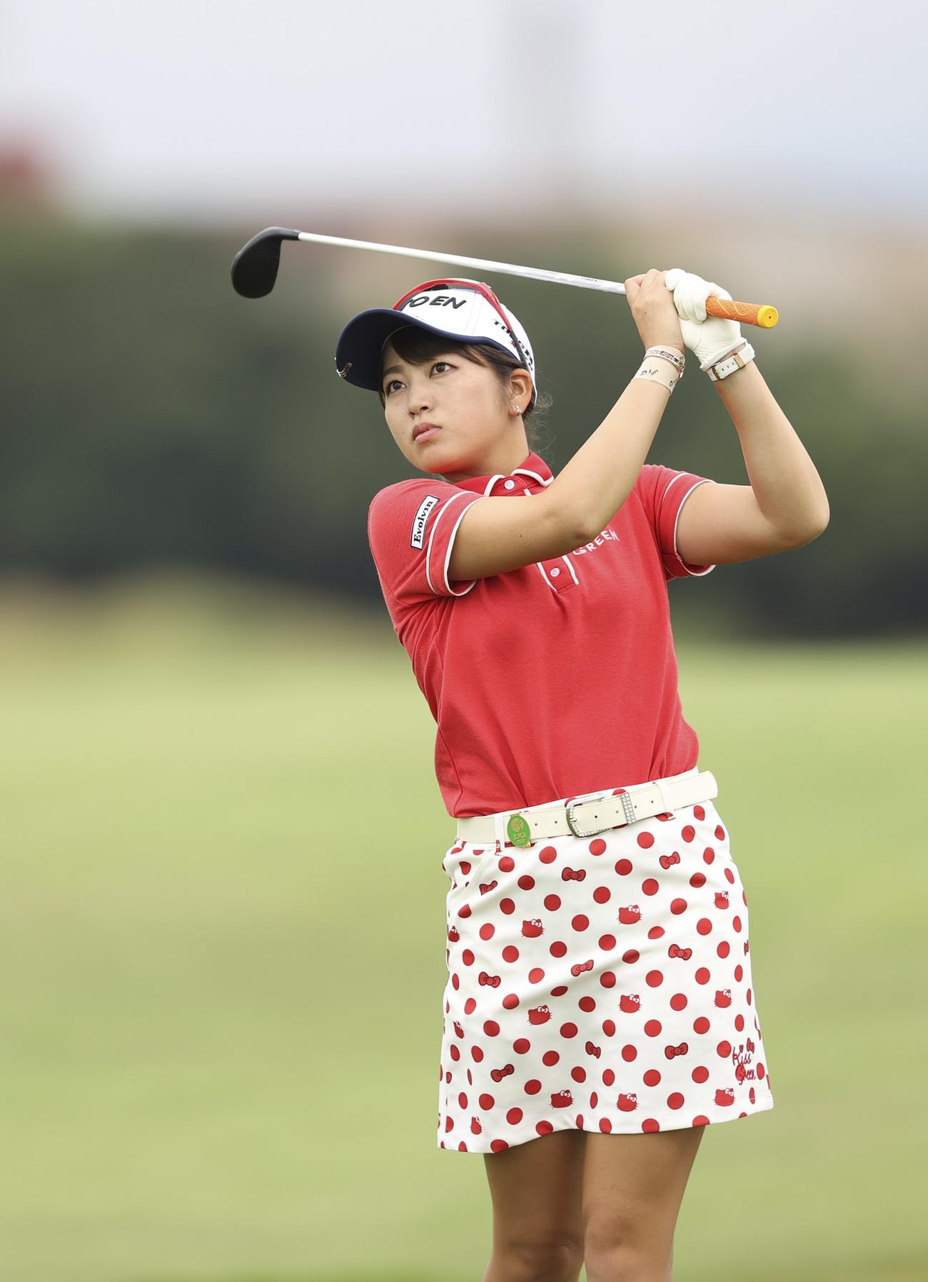 通算10アンダーで2位の田辺ひかり（代表撮影）