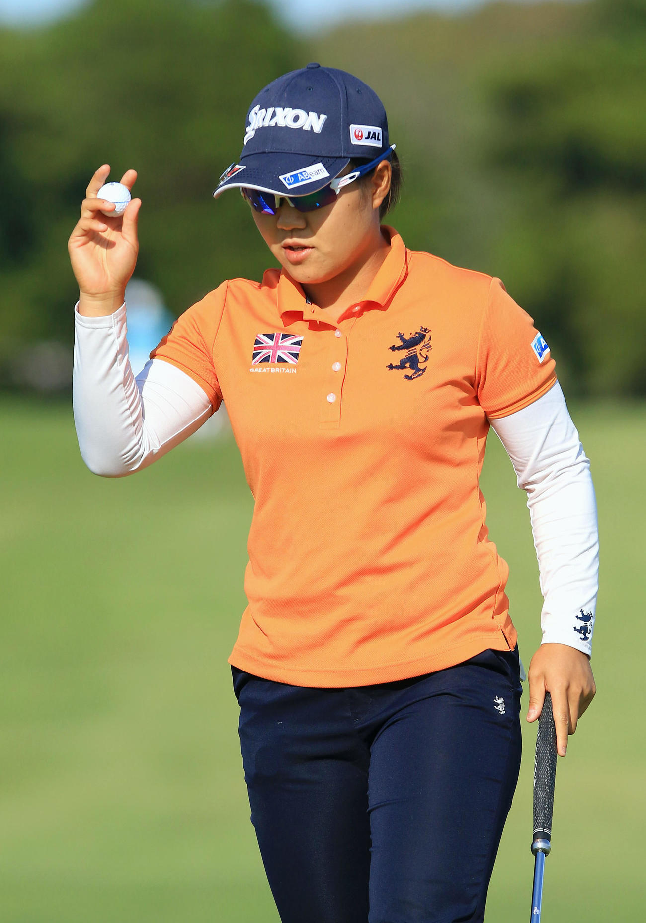 最終ラウンド、18番でバーディーを奪い、ホールアウトする畑岡奈紗。通算14アンダーで4位＝シービュー（共同）
