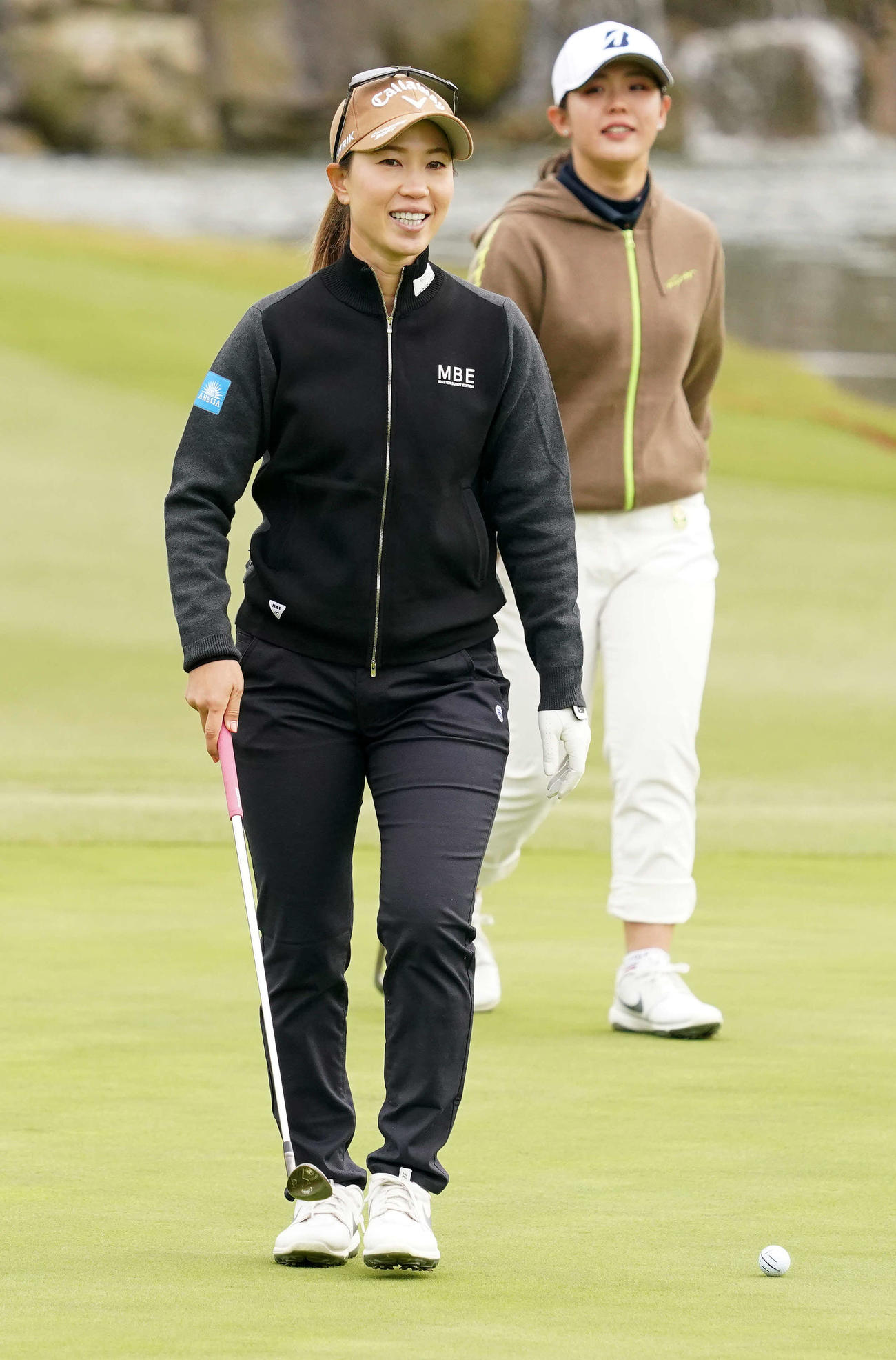 練習ラウンドに臨む上田桃子（撮影・江口和貴）