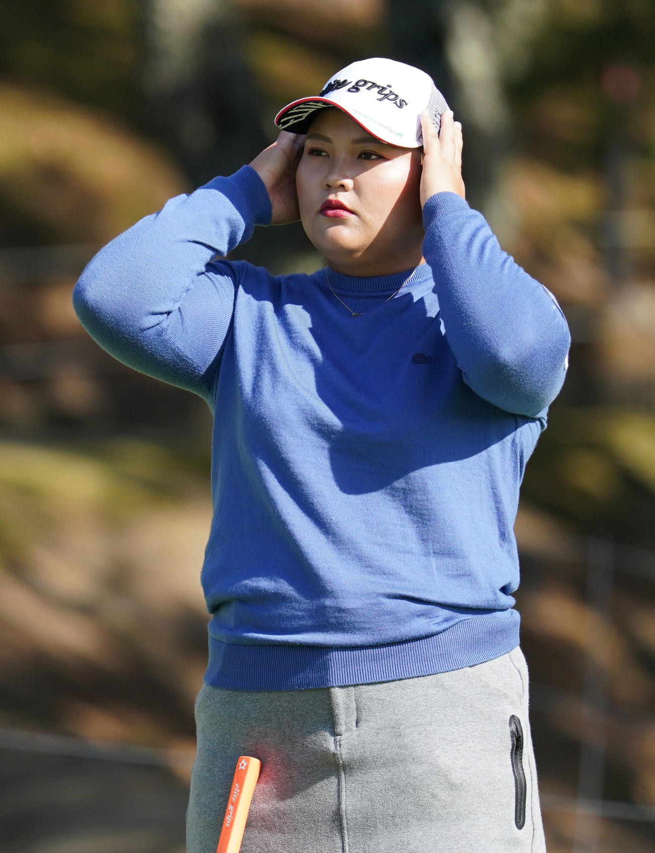 大王製紙エリエールレディスパッティング練習を行う石川怜奈（撮影・清水貴仁）