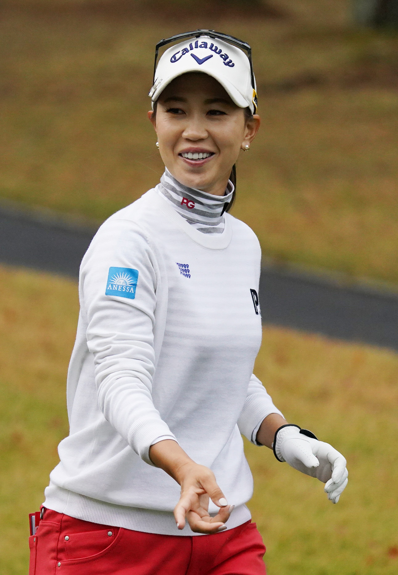 大王製紙エリエールレディス　1番、スタートする上田桃子（撮影・清水貴仁）
