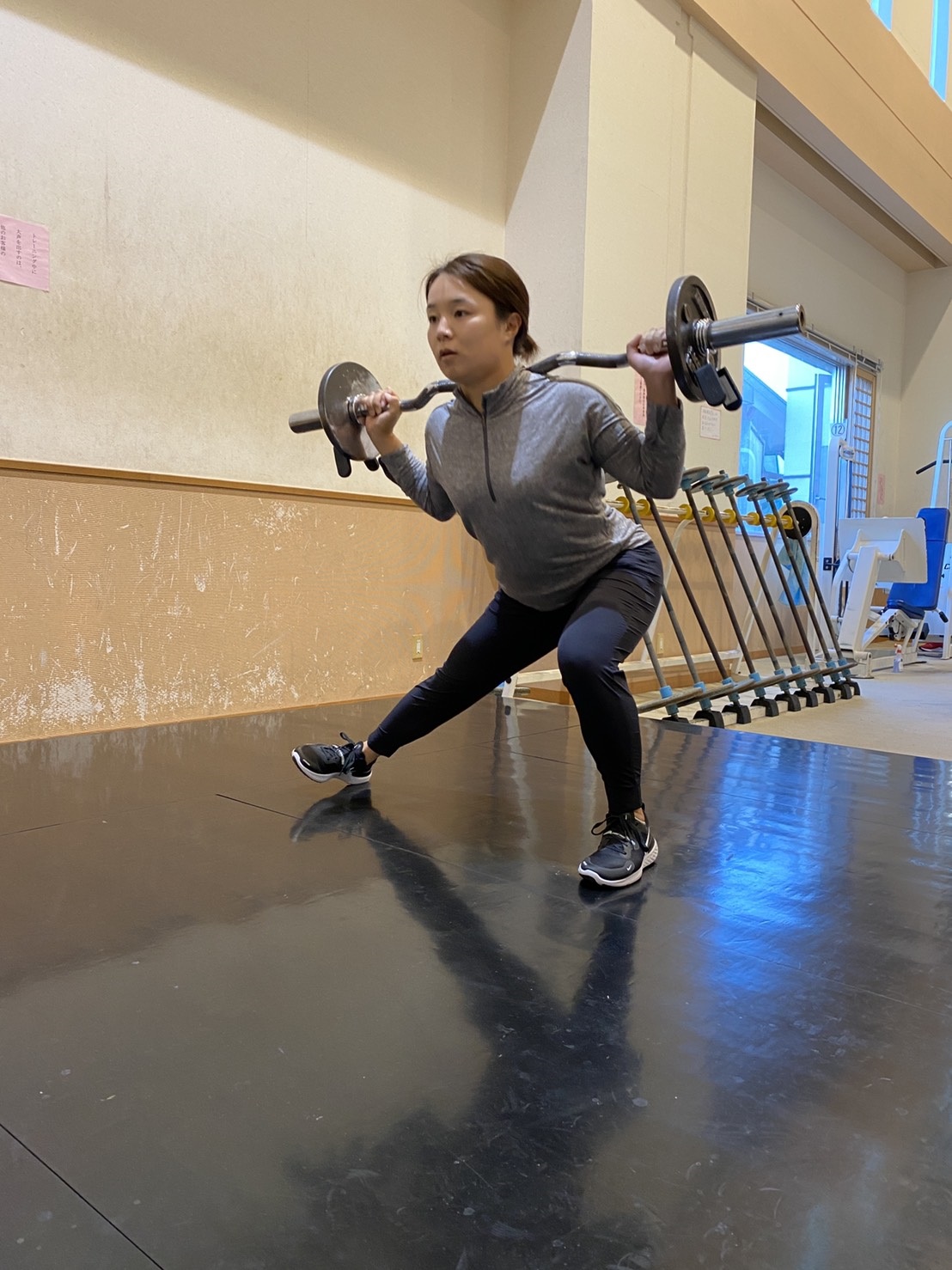 年下に負けない体力を目指し、トレーニングを行う25歳、永峰咲希（本人提供）