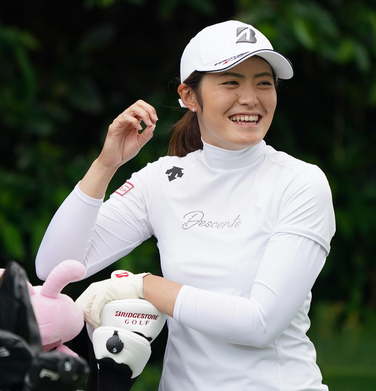 第34回ダイキンオーキッドレディスゴルフトーナメント　練習ラウンドをまわる渡辺彩香（撮影・清水貴仁）