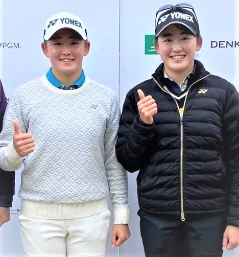 リゾートトラスト・レディース出場が決まった岩井明愛（左）と岩井千怜