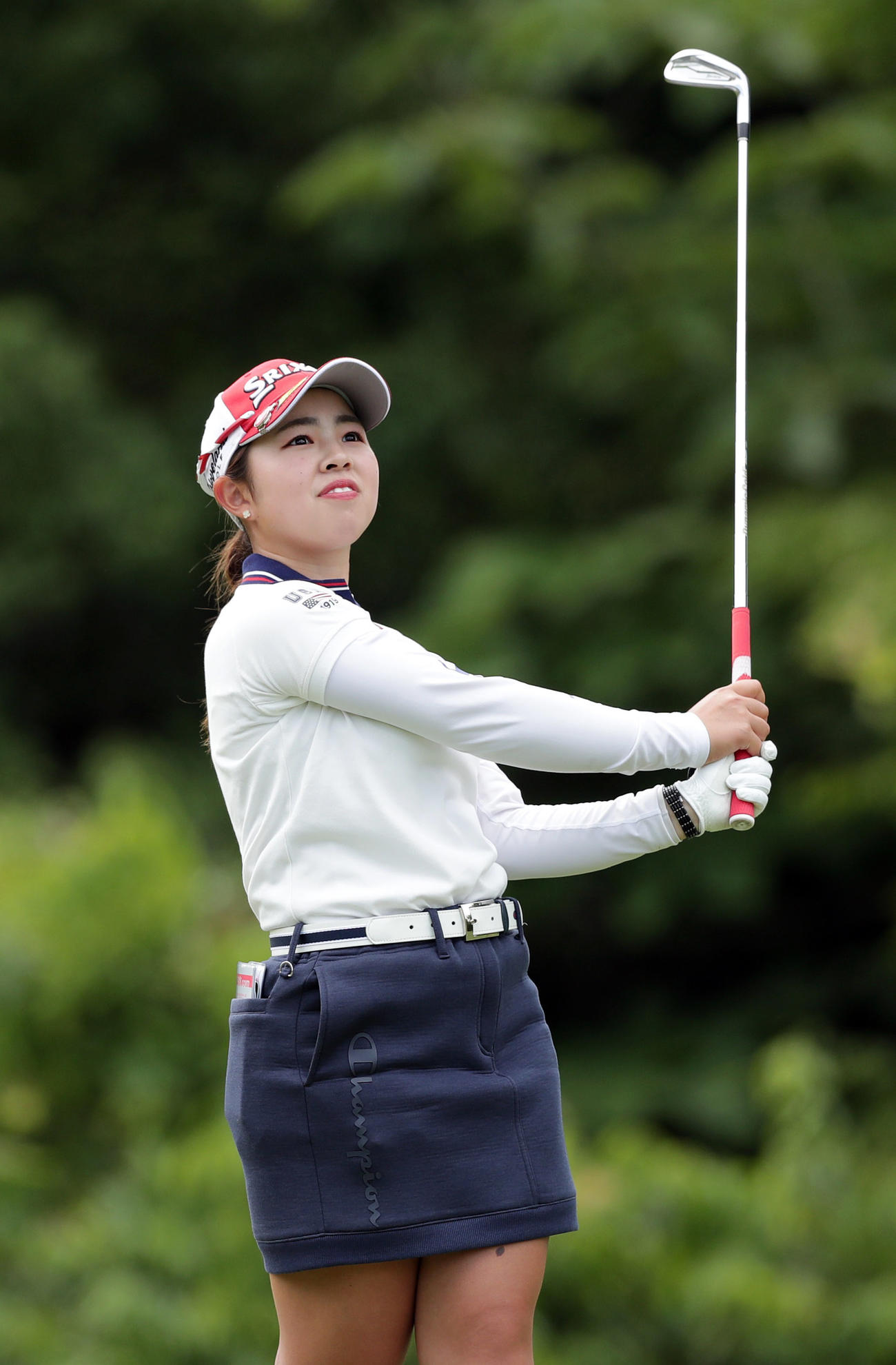 3番、ティーショットを放つ山下美夢有（撮影・前田充）
