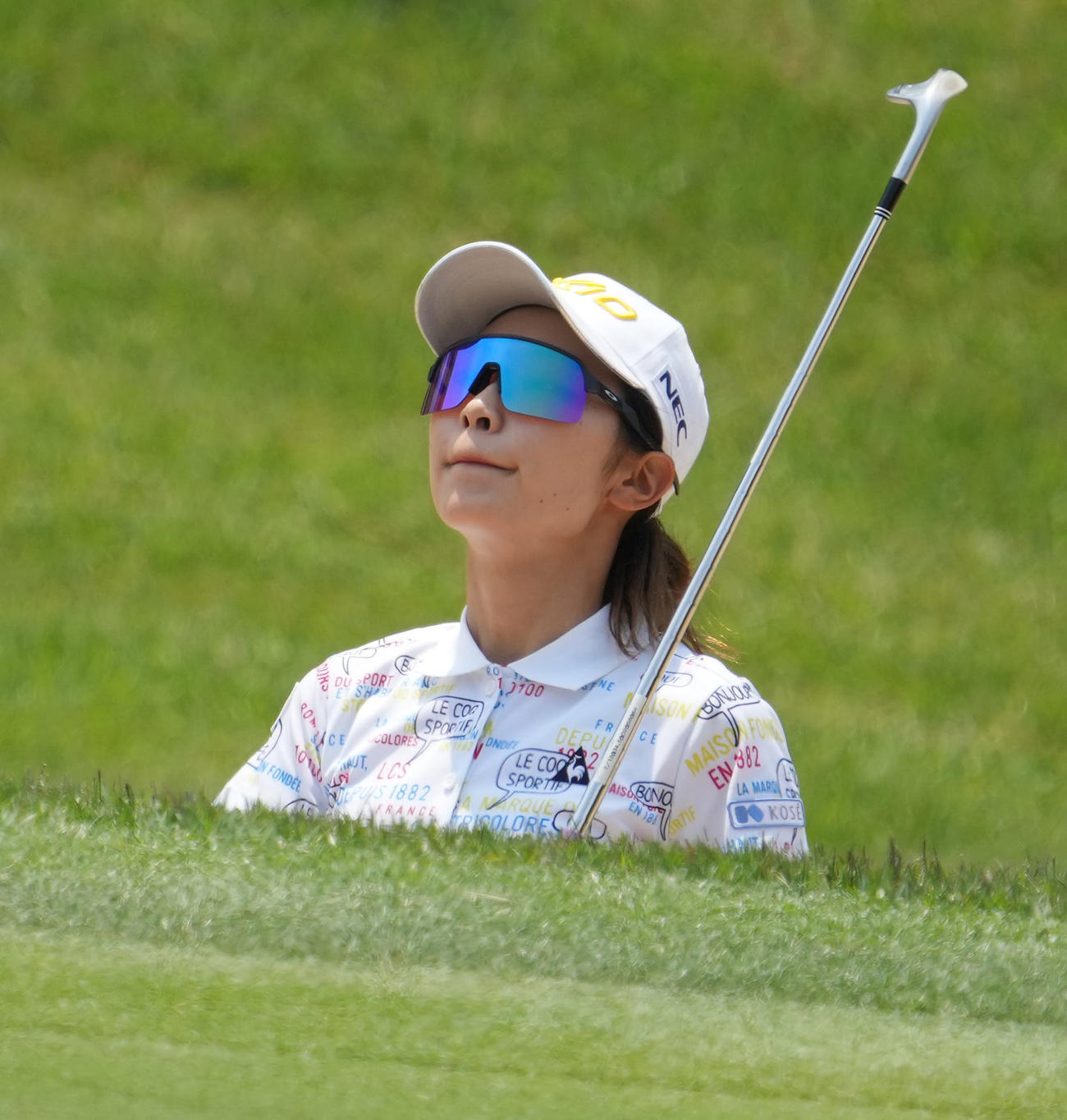 宮里藍サントリーレディスオープン練習日　練習ラウンドを行う安田祐香（撮影・清水貴仁）