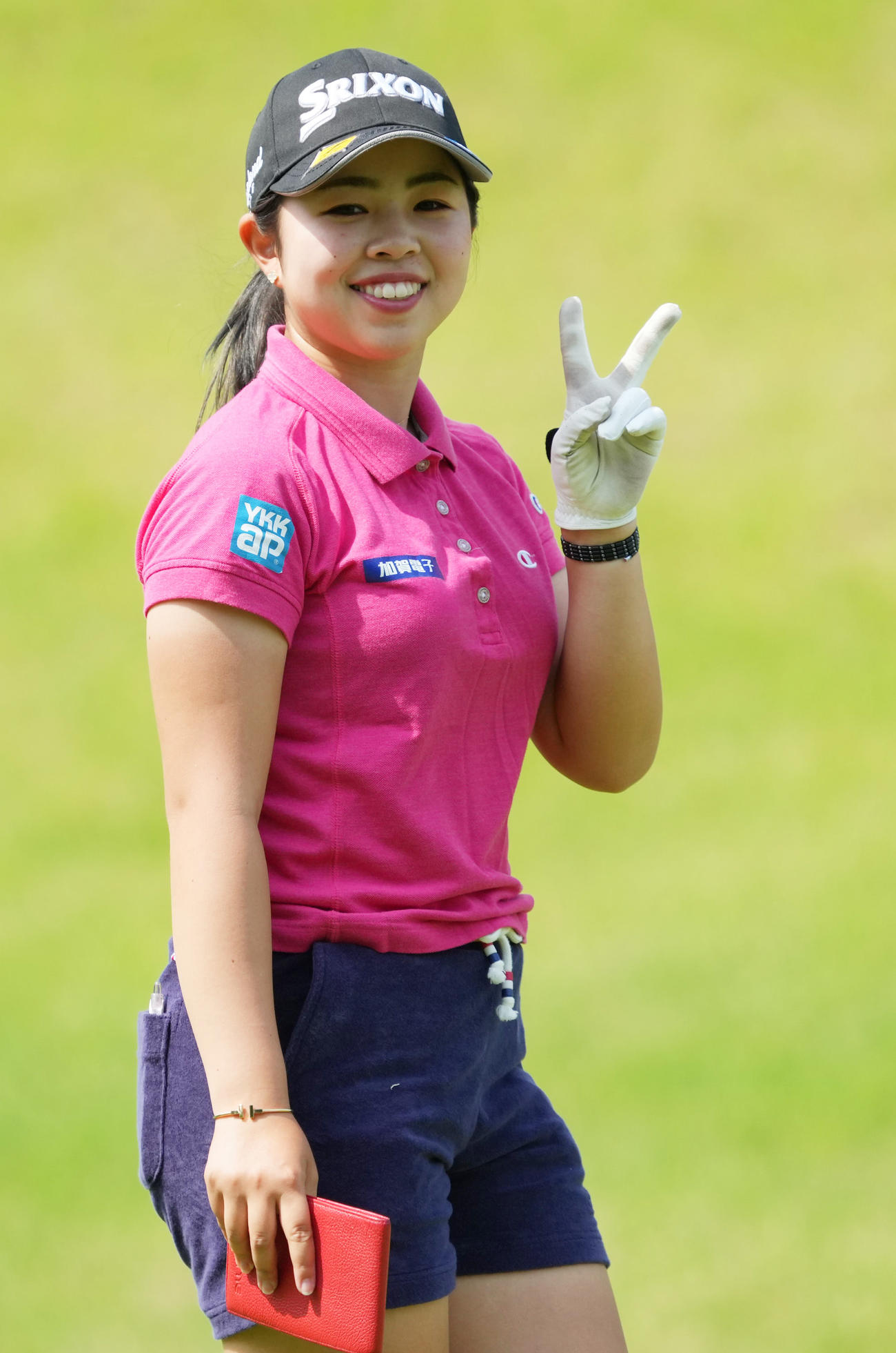 宮里藍サントリーレディスオープン練習日　練習ラウンドを行う山下美夢有（撮影・清水貴仁）