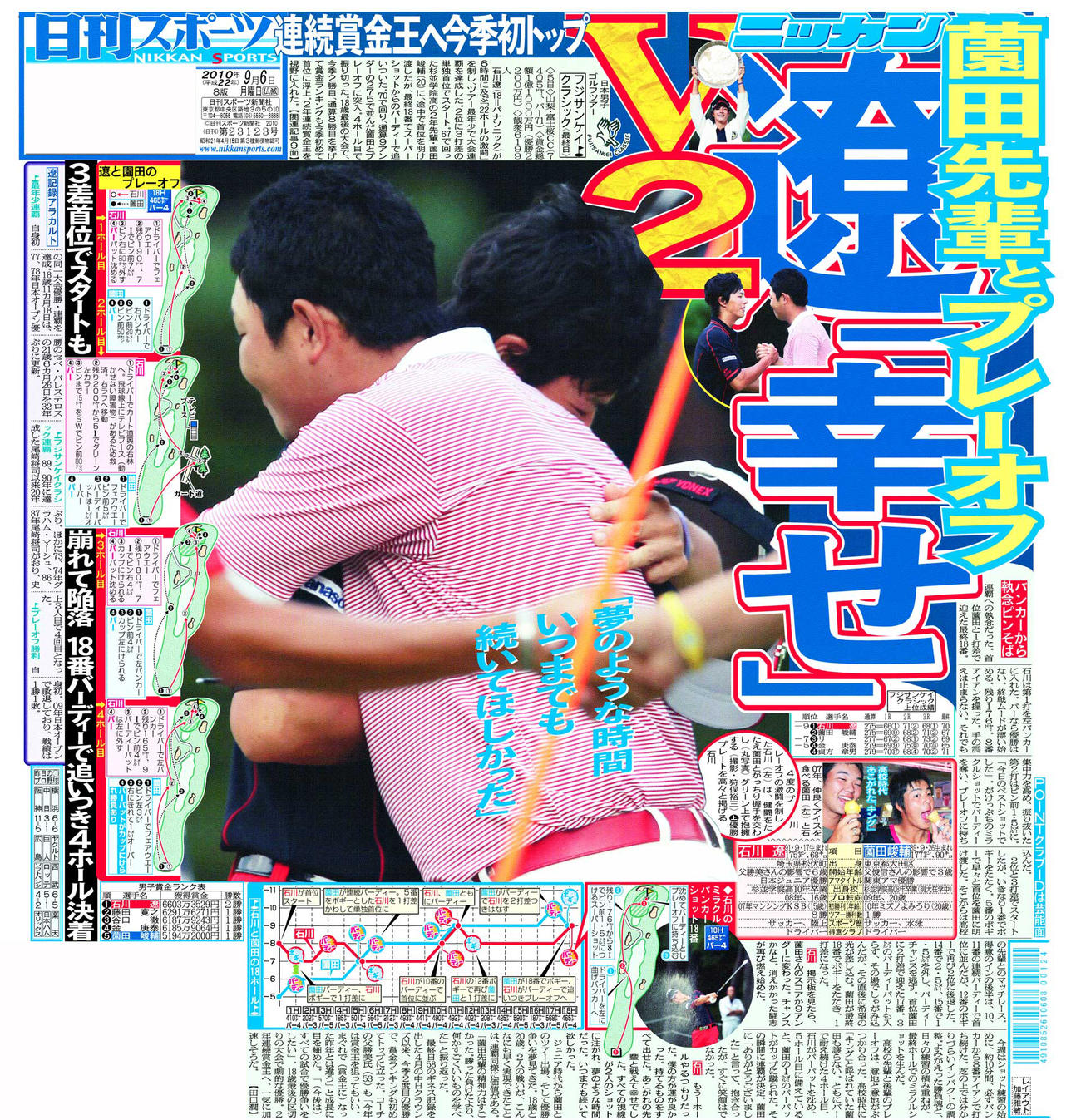 2010年9月6日付　日刊スポーツ東京版