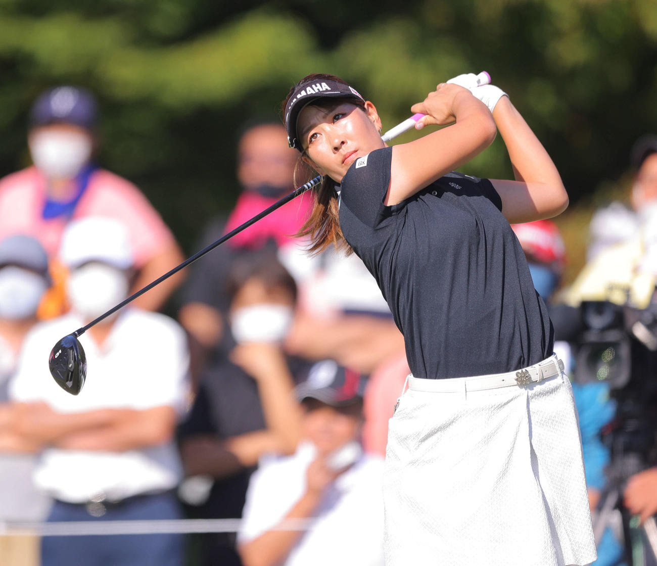 2番、ティーショットを放つ福田（撮影・河田真司）