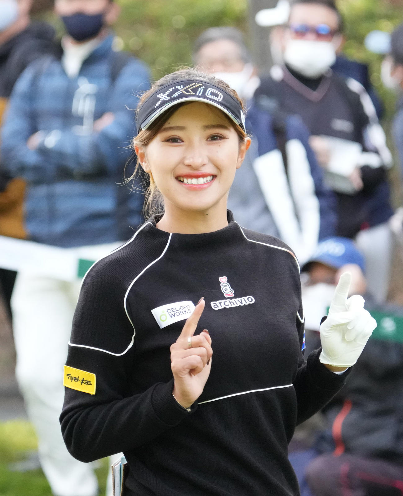 マスターズGCレディース第1日　10番、ティーショットを放つ臼井麗香（撮影・清水貴仁）