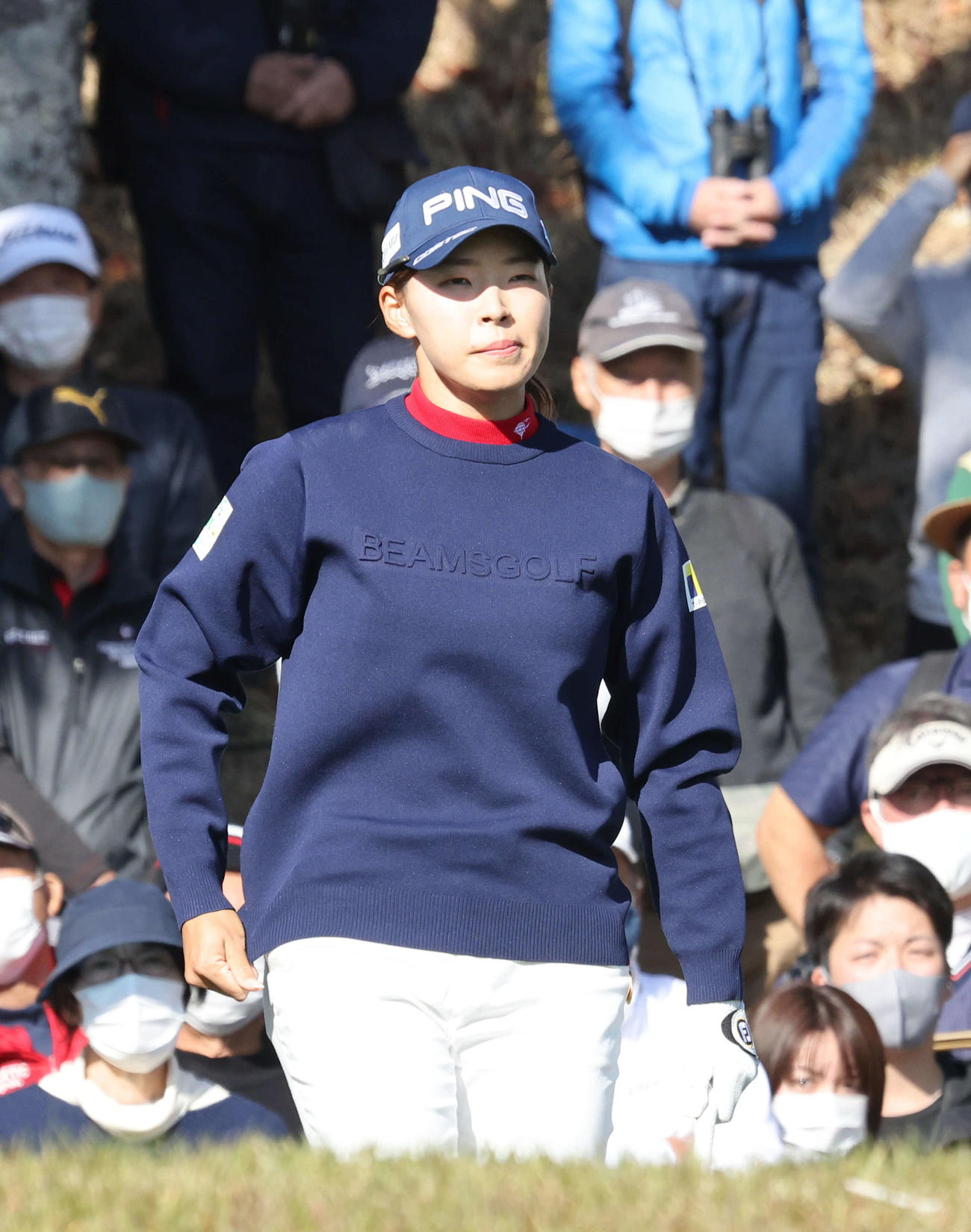 第2日　1番、渋野（撮影・加藤孝規）