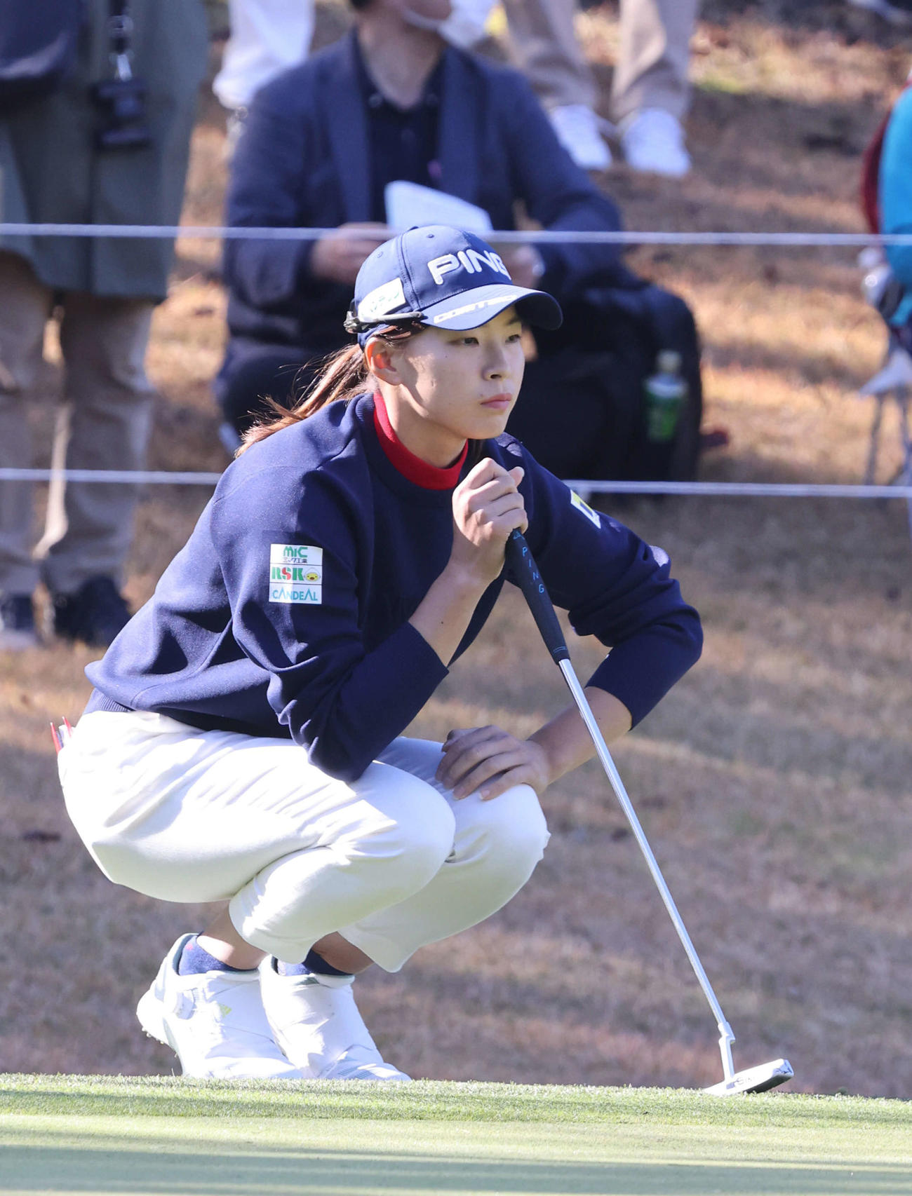 第2日　1Hグリーン、渋野日向子（撮影・加藤孝規）