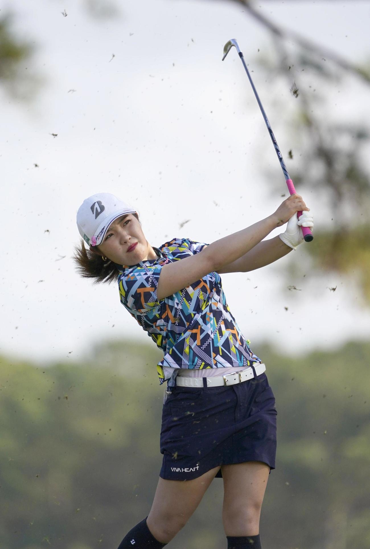 第7ラウンド、通算16アンダーで5位の古江彩佳＝ハイランドオークスGC（共同）