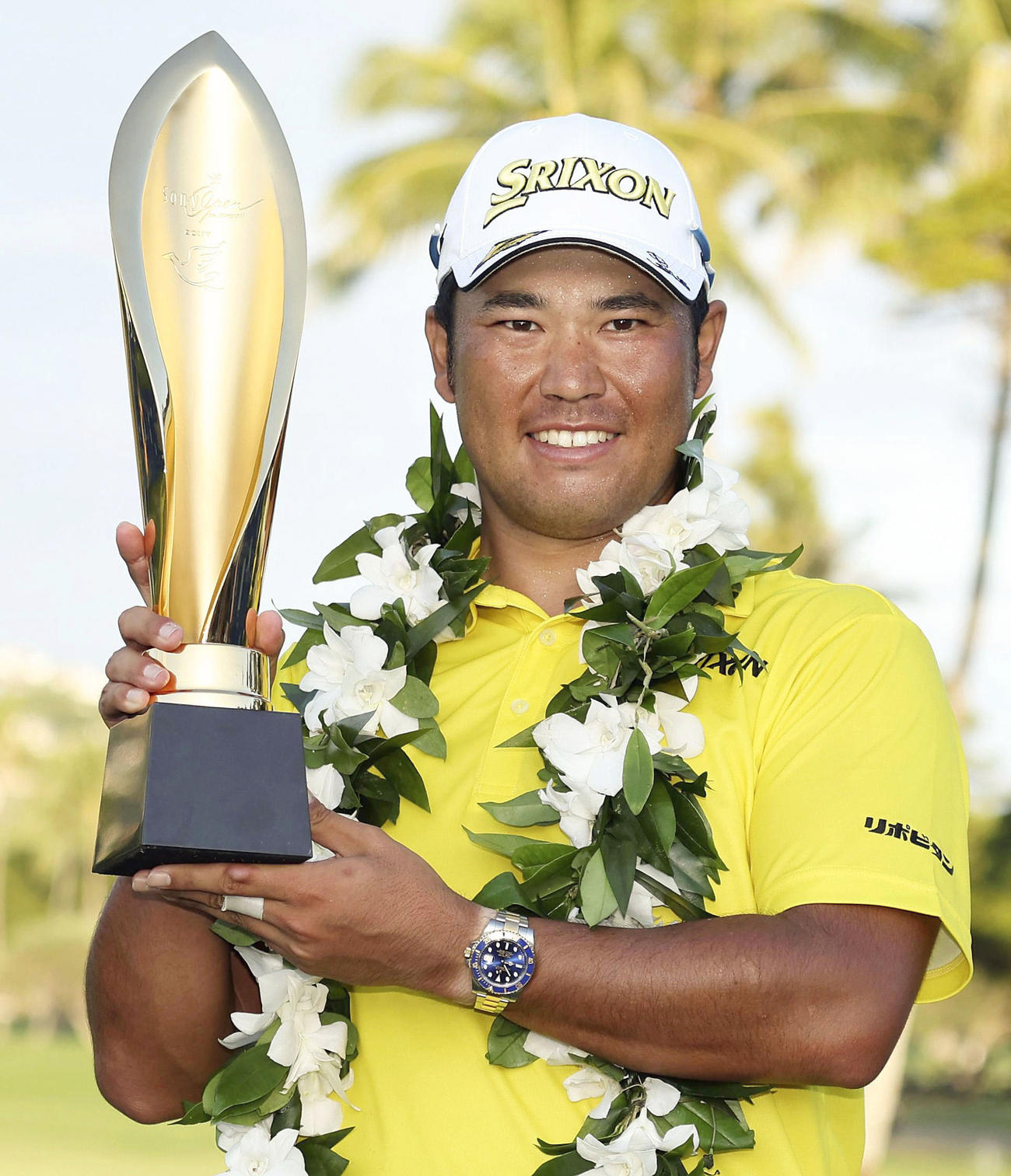 プレーオフを制して米男子ゴルフのソニー・オープンで優勝し、アジア勢最多に並ぶ米ツアー通算8勝目を挙げた松山英樹（共同）
