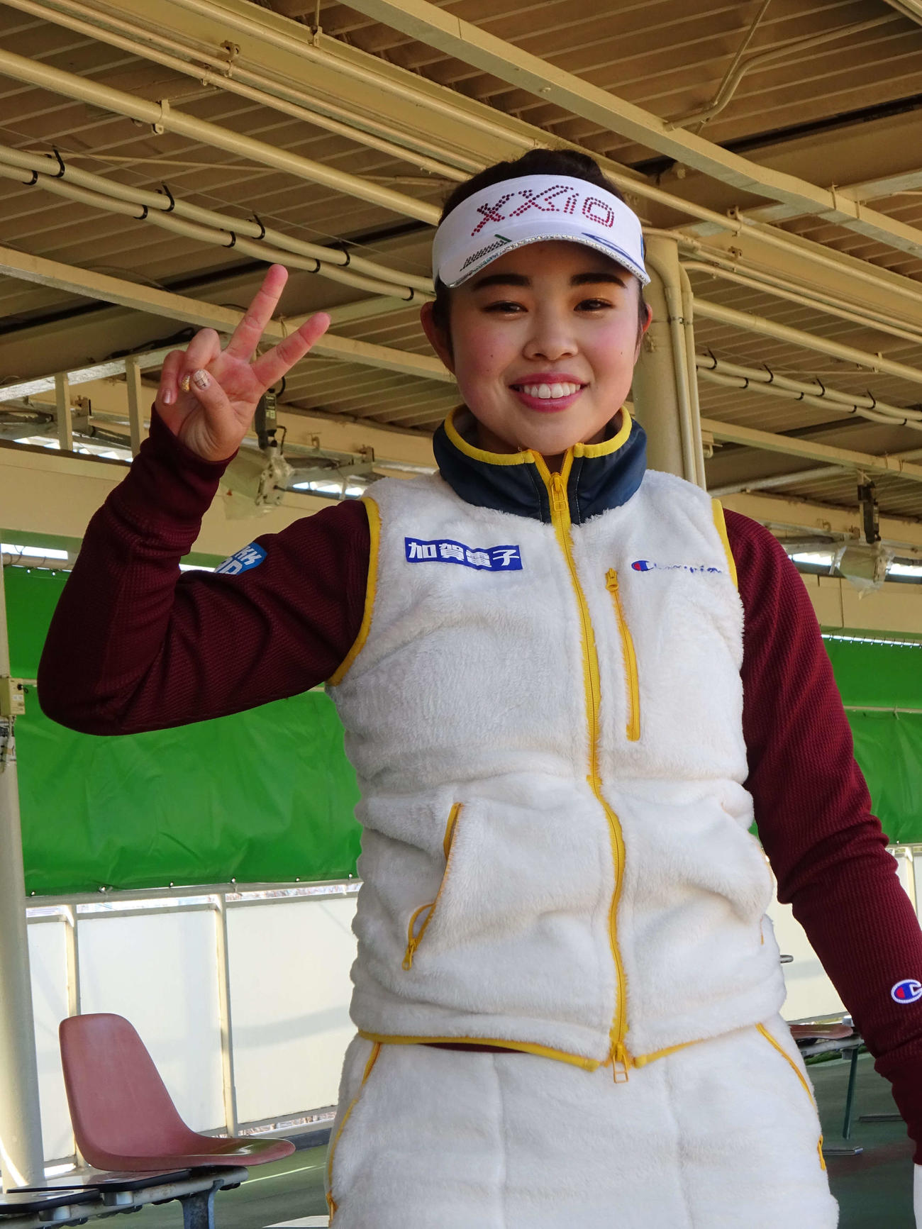 御嶽海に負けず？　女子ゴルフ界で大ブレークを狙う山下美夢有（撮影・加藤裕一、撮影協力・寝屋川市・星田ゴルフセンター）