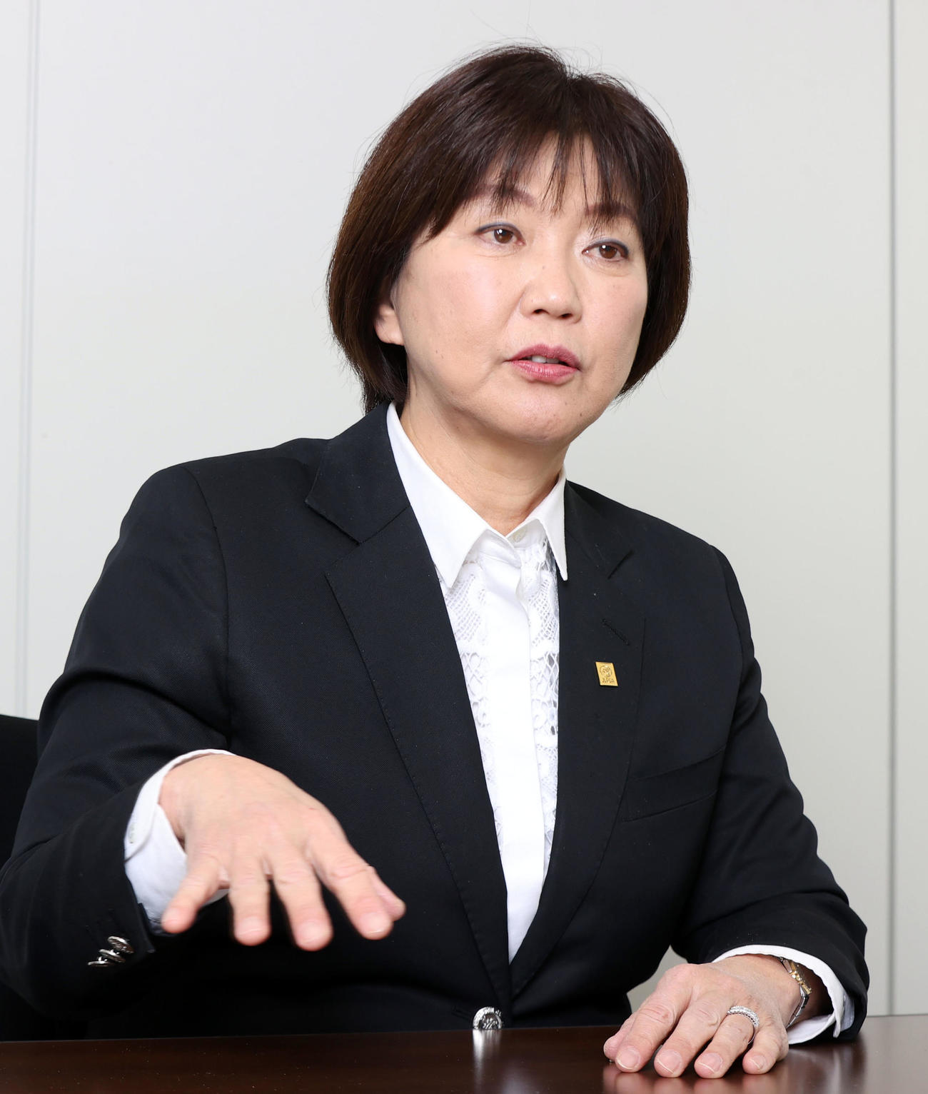 今後の女子プロゴルフ会について語るJLPGA小林会長（撮影・狩俣裕三）
