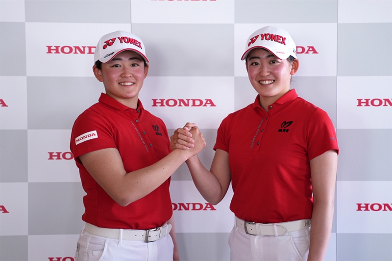 貴重‼️ 限定6枚！岩井千怜／明愛姉妹直筆サイン入りのグッズ！　女子プロゴルファー 女子プロ双子の姉妹、岩井明愛＆千怜がホンダと所属契約「失敗を恐れず