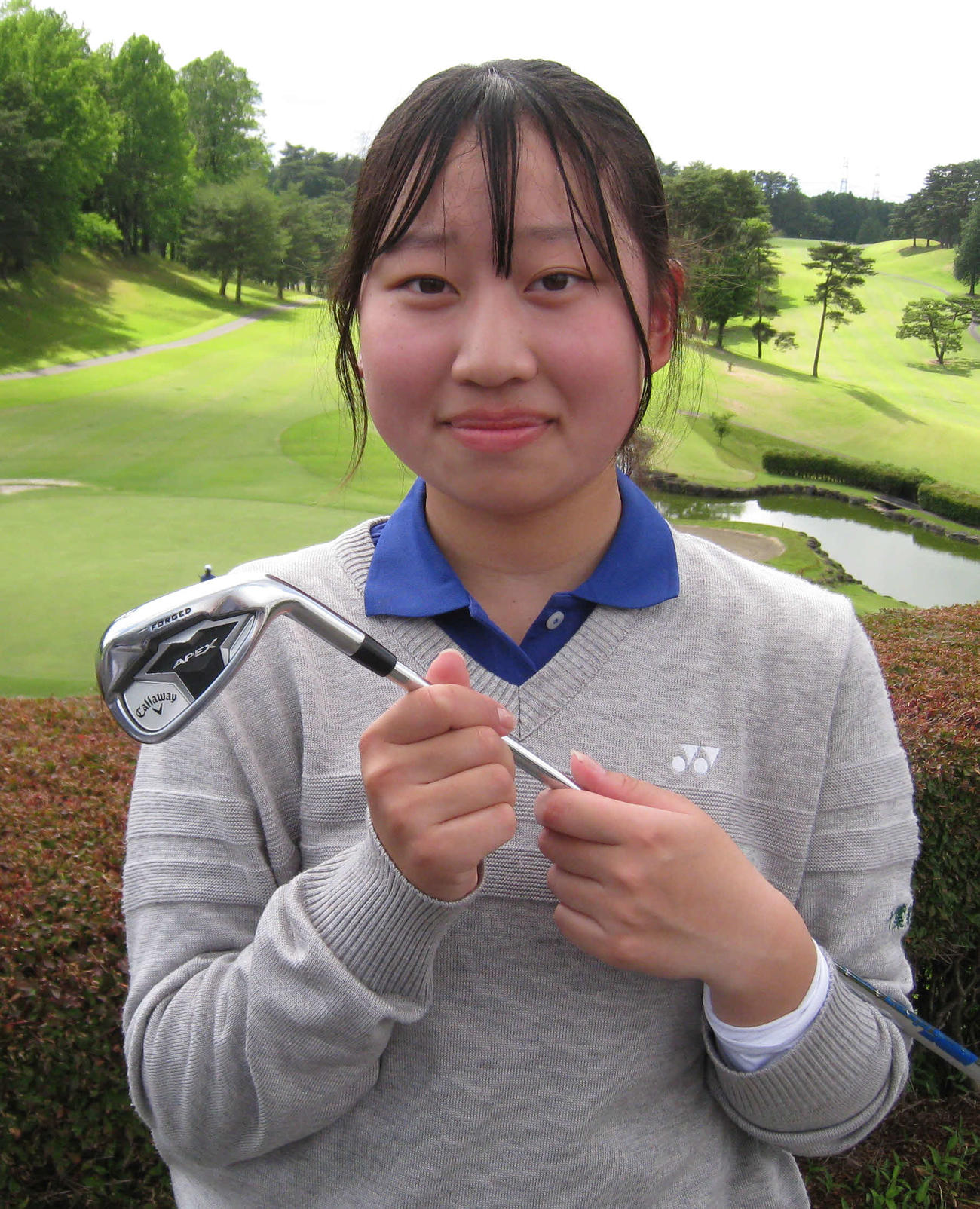 7番でホールインワンを決めた鈴木菜央（撮影・吉池彰）