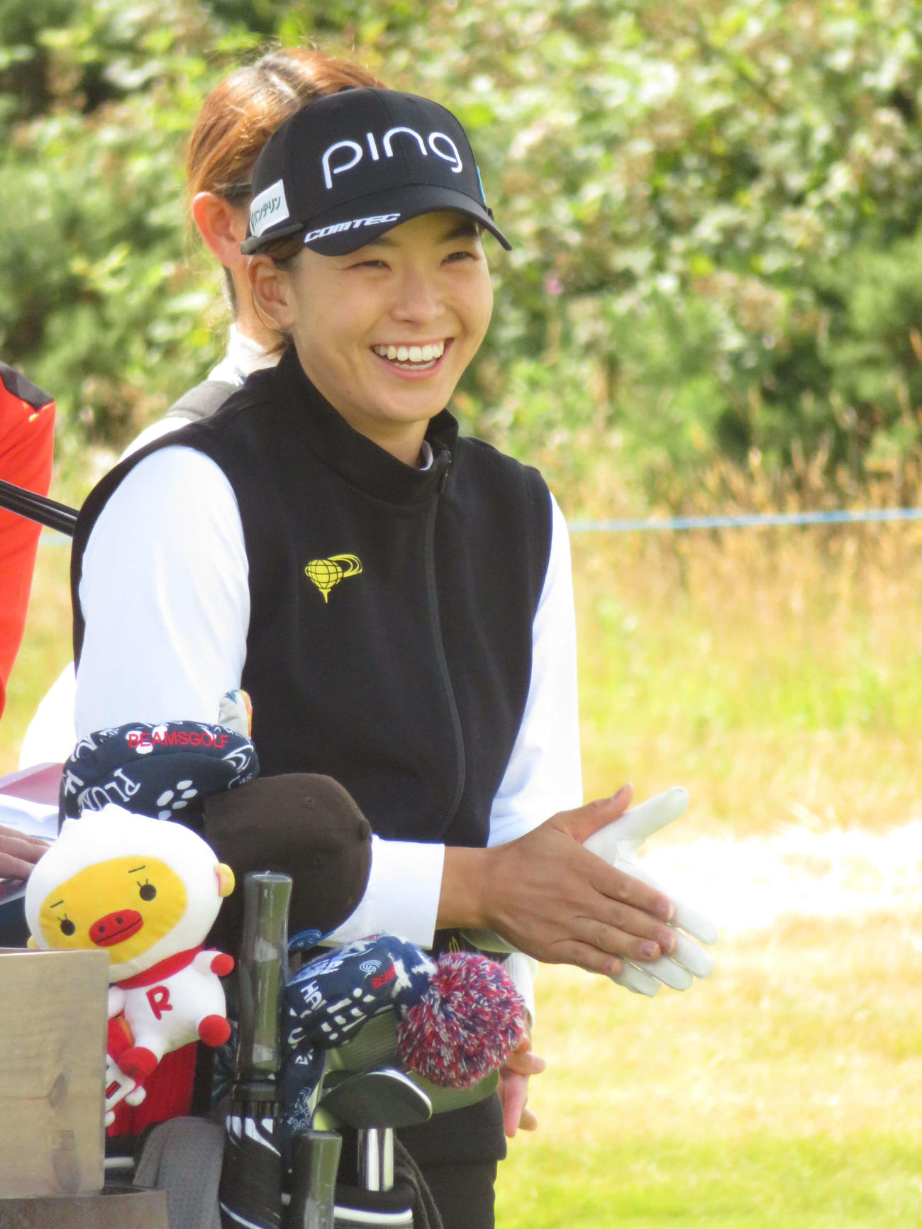 スコットランド・オープン開幕前日のプロアマ戦に出場した渋野日向子（撮影・近藤由美子）