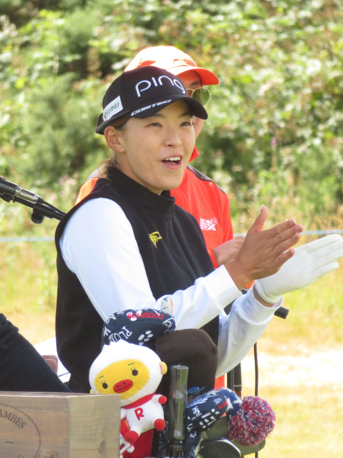 スコットランド・オープン開幕前日のプロアマ戦に出場した渋野日向子（撮影・近藤由美子）