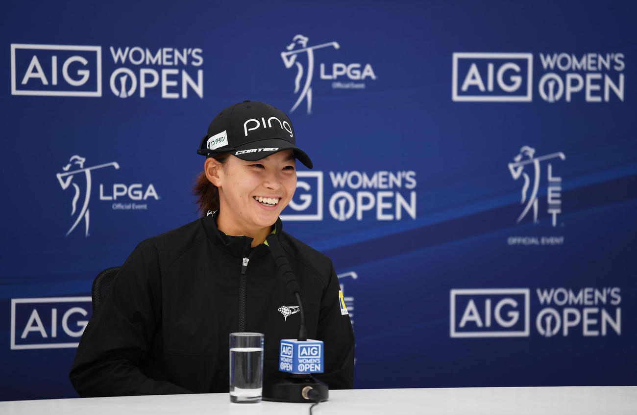 AIG全英女子オープン開幕前日に公式会見を行った19年覇者の渋野