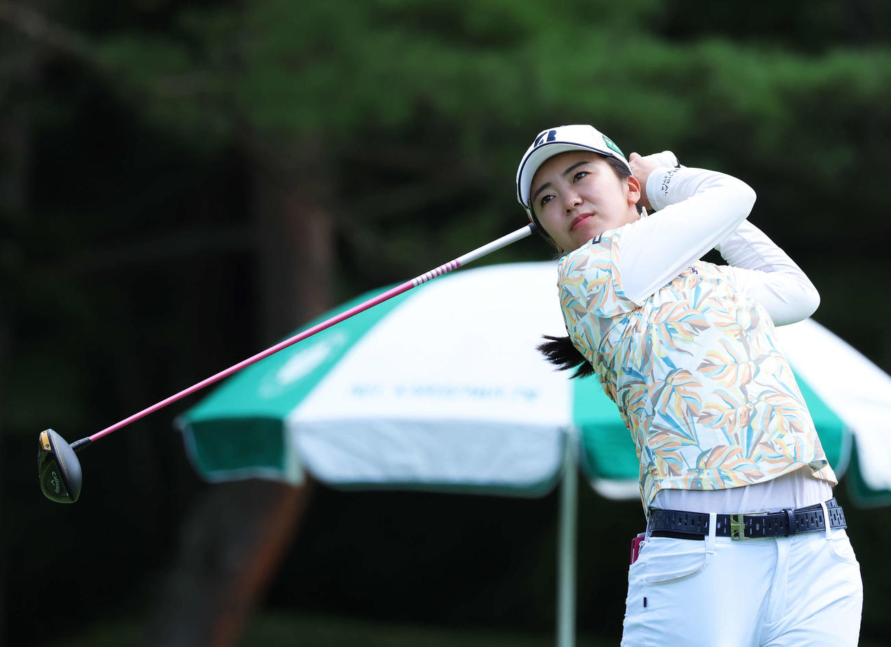 プロアマ戦に臨む堀（撮影・河田真司）