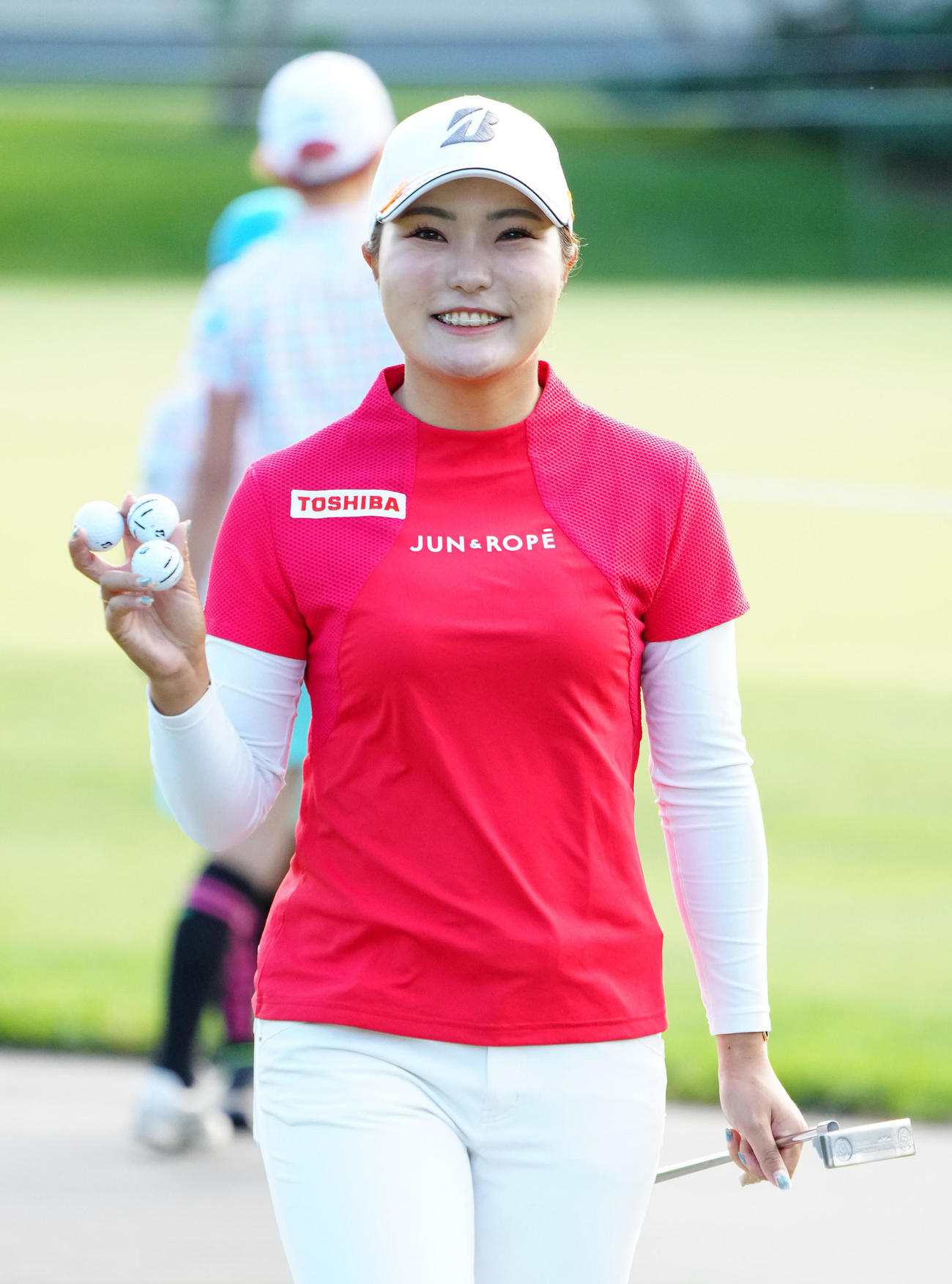 プロアマ戦に臨む高橋彩華（撮影・江口和貴）