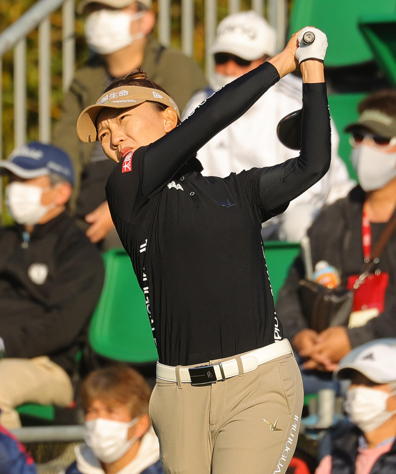 1番で第1打を放つテレサ・ルー（撮影・野上伸悟）