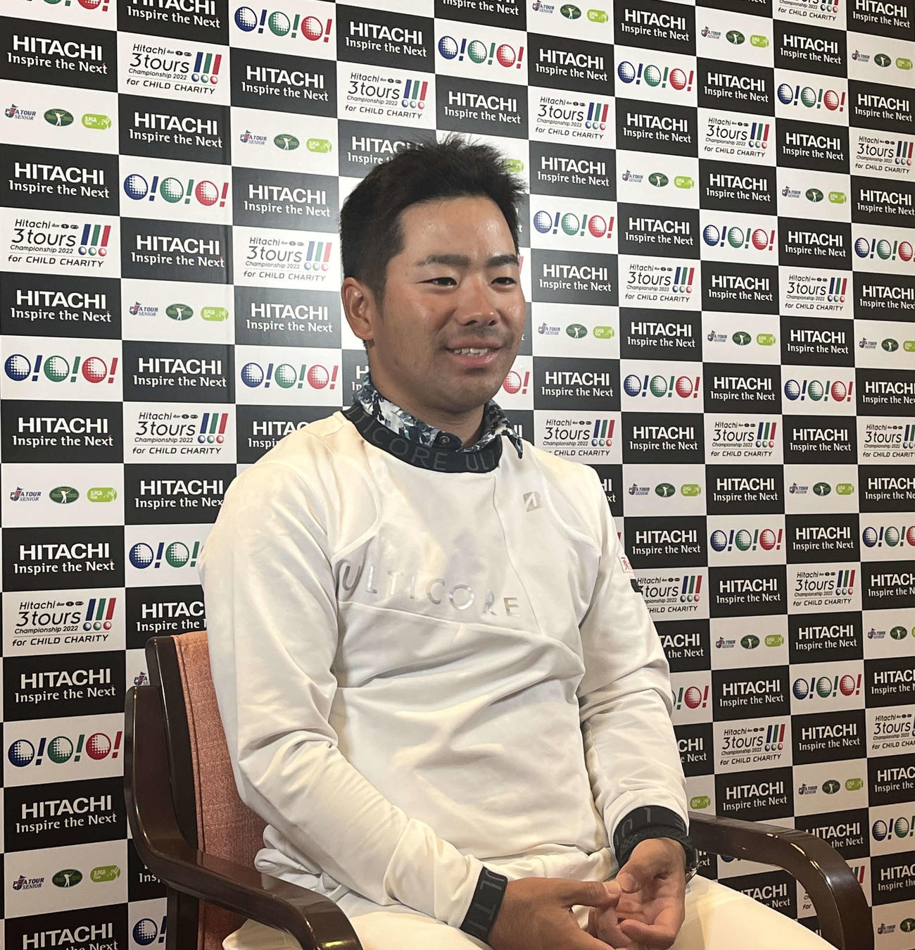 日立3ツアーズ選手権開幕を翌日に控え、リモート会見に臨んだ比嘉一貴（大会提供）