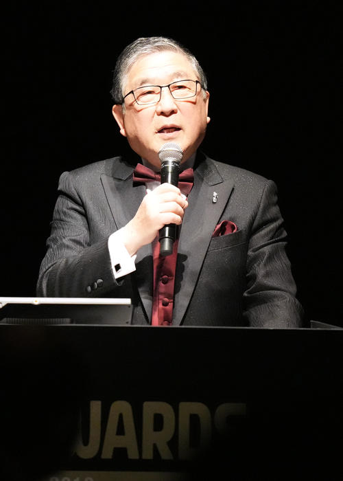 JLPGAアワードの司会を務める徳光和夫アナウンサー（撮影・狩俣裕三）