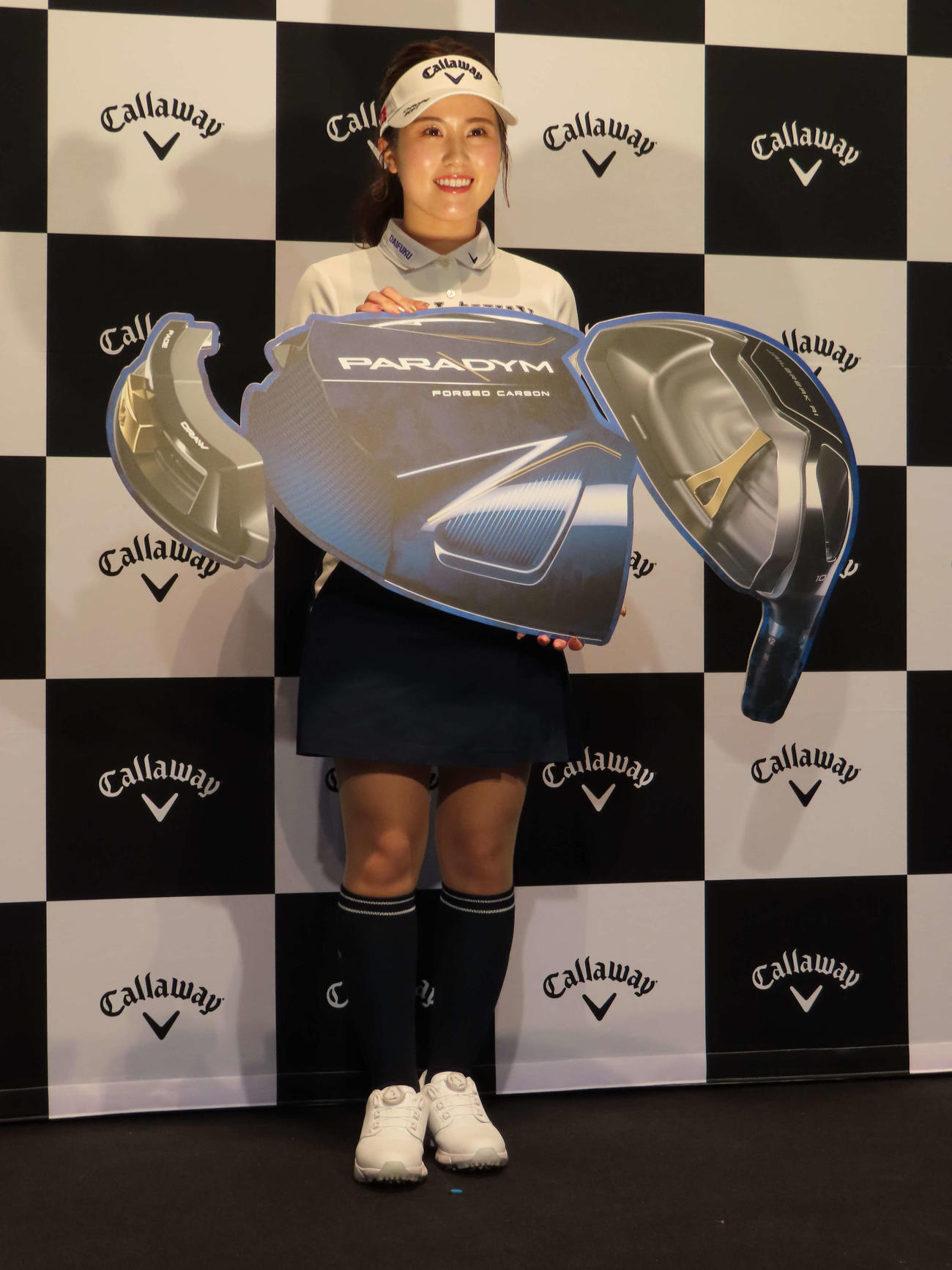 キャロウェイゴルフ新製品発表会に出席した女子ゴルフの西村優菜（撮影・近藤由美子）