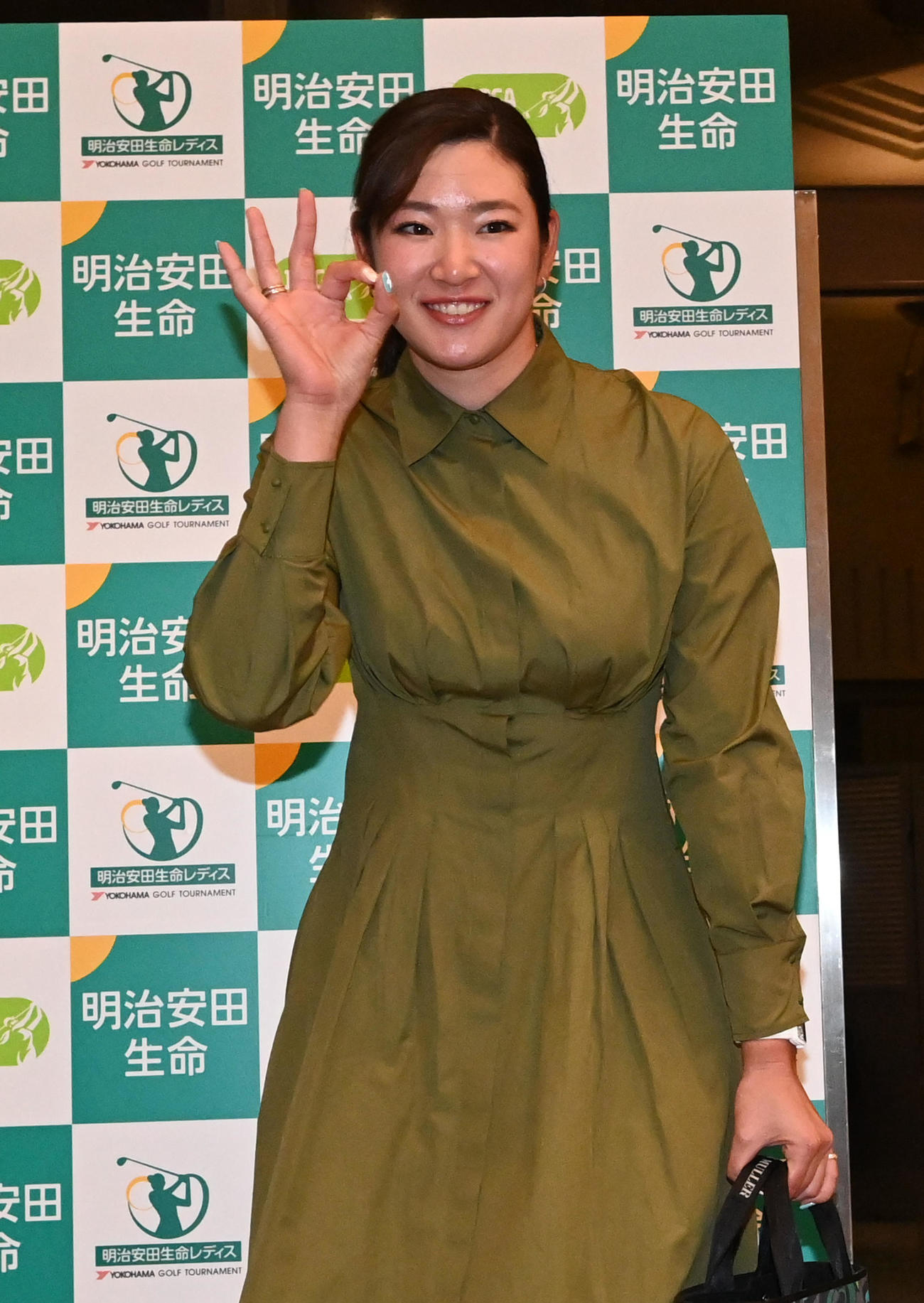 明治安田生命レディス前夜祭　原英莉花（撮影・前岡正明）