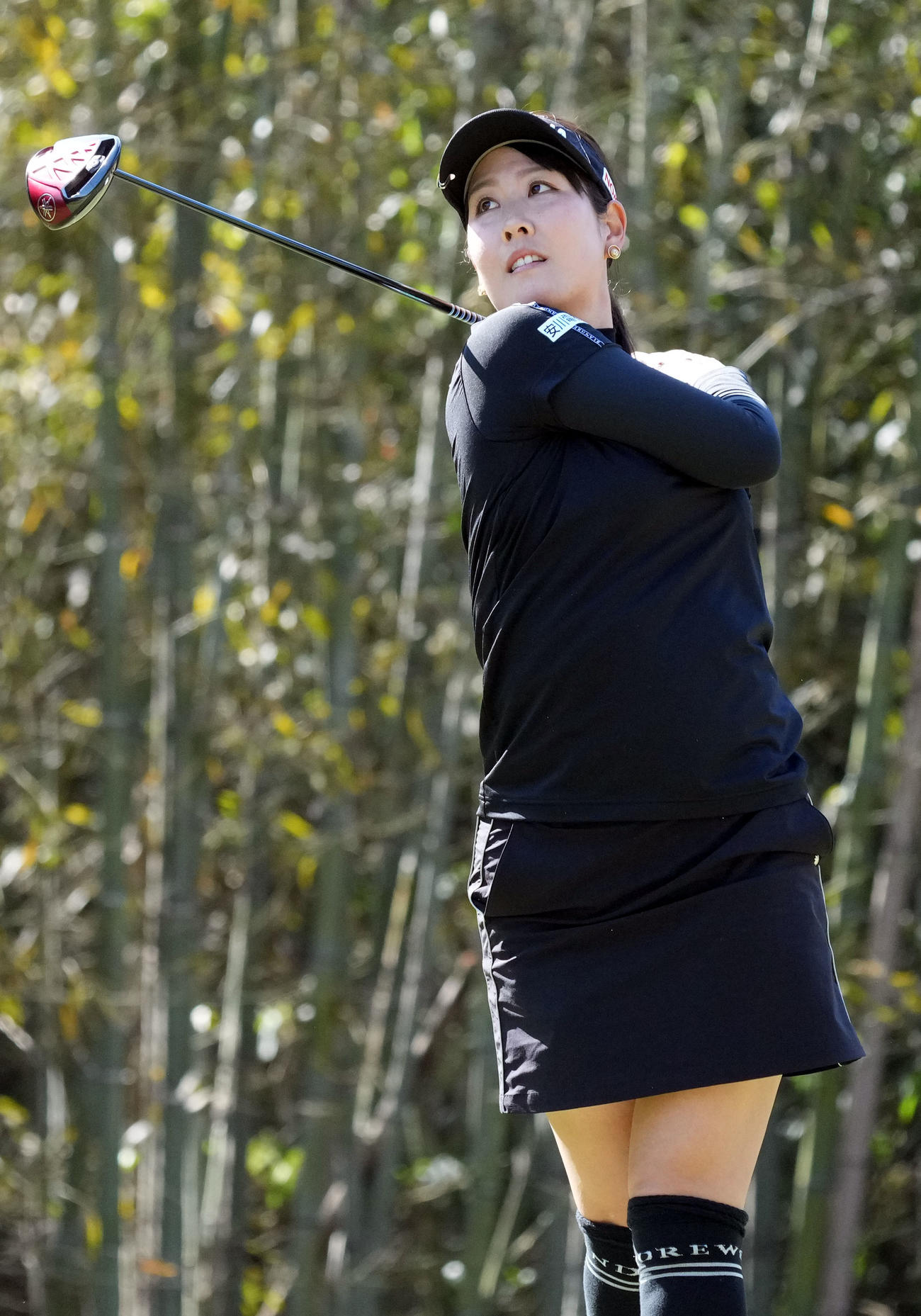 3番、ティーショットを放つ福田（撮影・狩俣裕三）