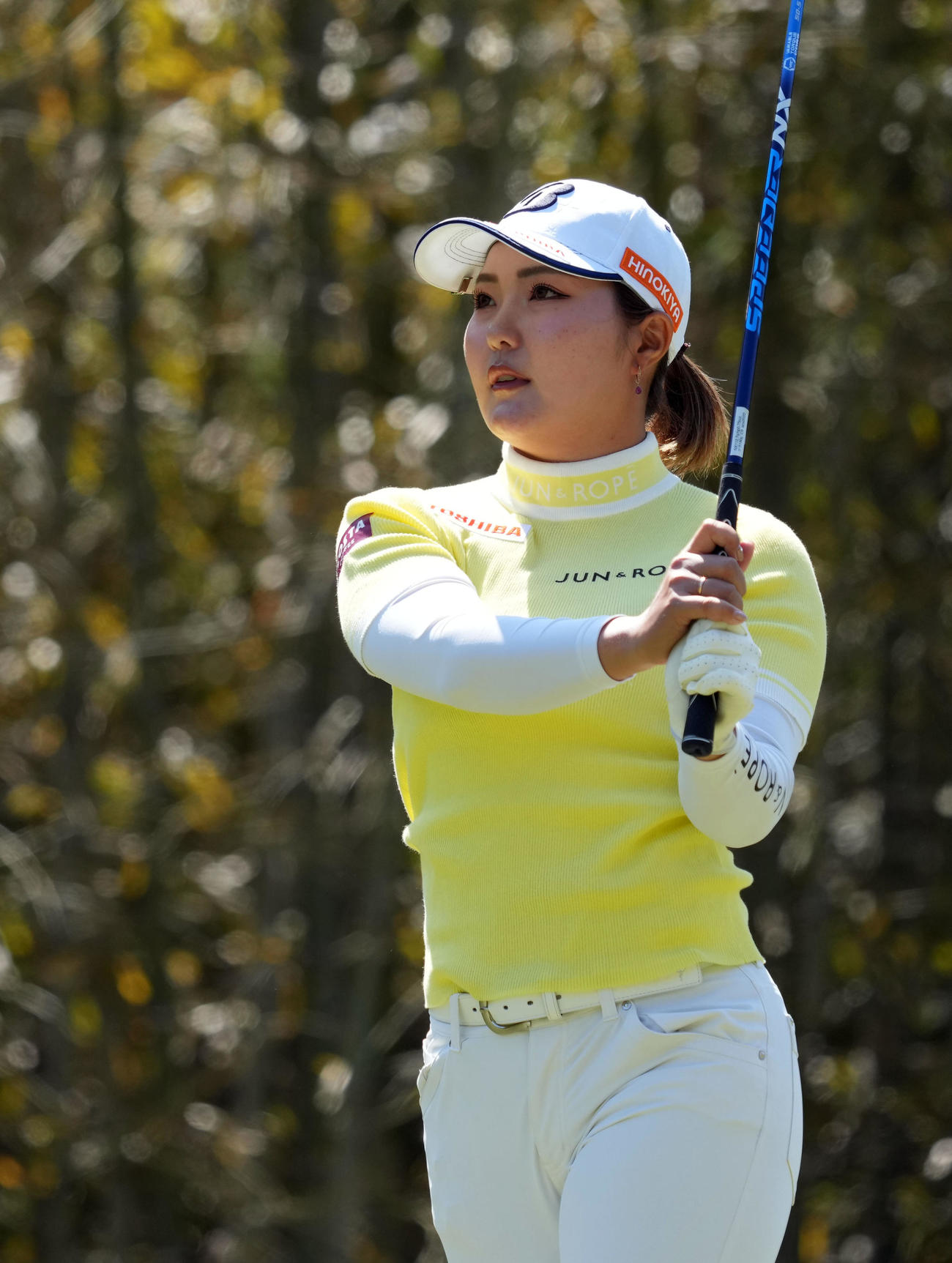 3番、ティーショットを放つ高橋（撮影・狩俣裕三）