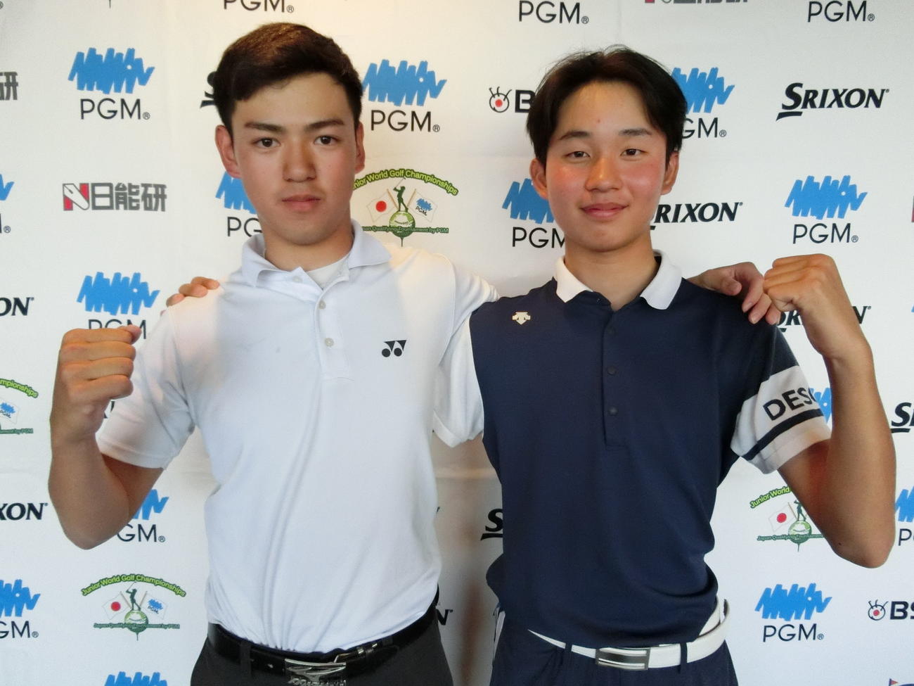 15－18歳の部男子日本代表の小林翔音（左）と上村大和（C）IJGA