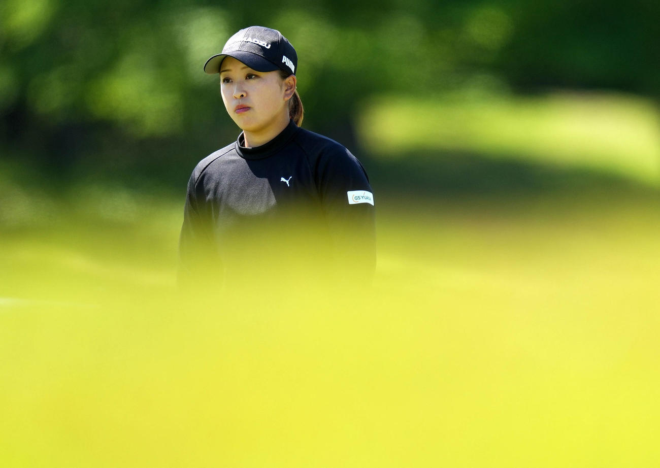 プロアマ戦でプレーする西郷（撮影・横山健太）