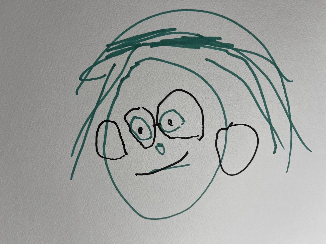 若林舞衣子の長男・龍之介くん（4）が描いた母親の似顔絵