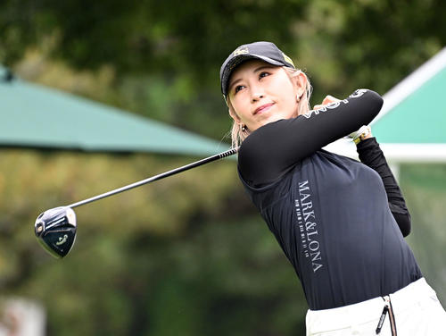 プロアマ戦に出場した金田久美子（撮影・たえ見朱実）