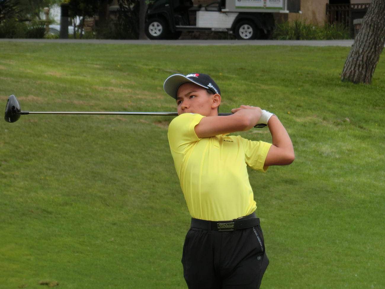 2位に浮上したの斎藤のティーショット（C）IJGA