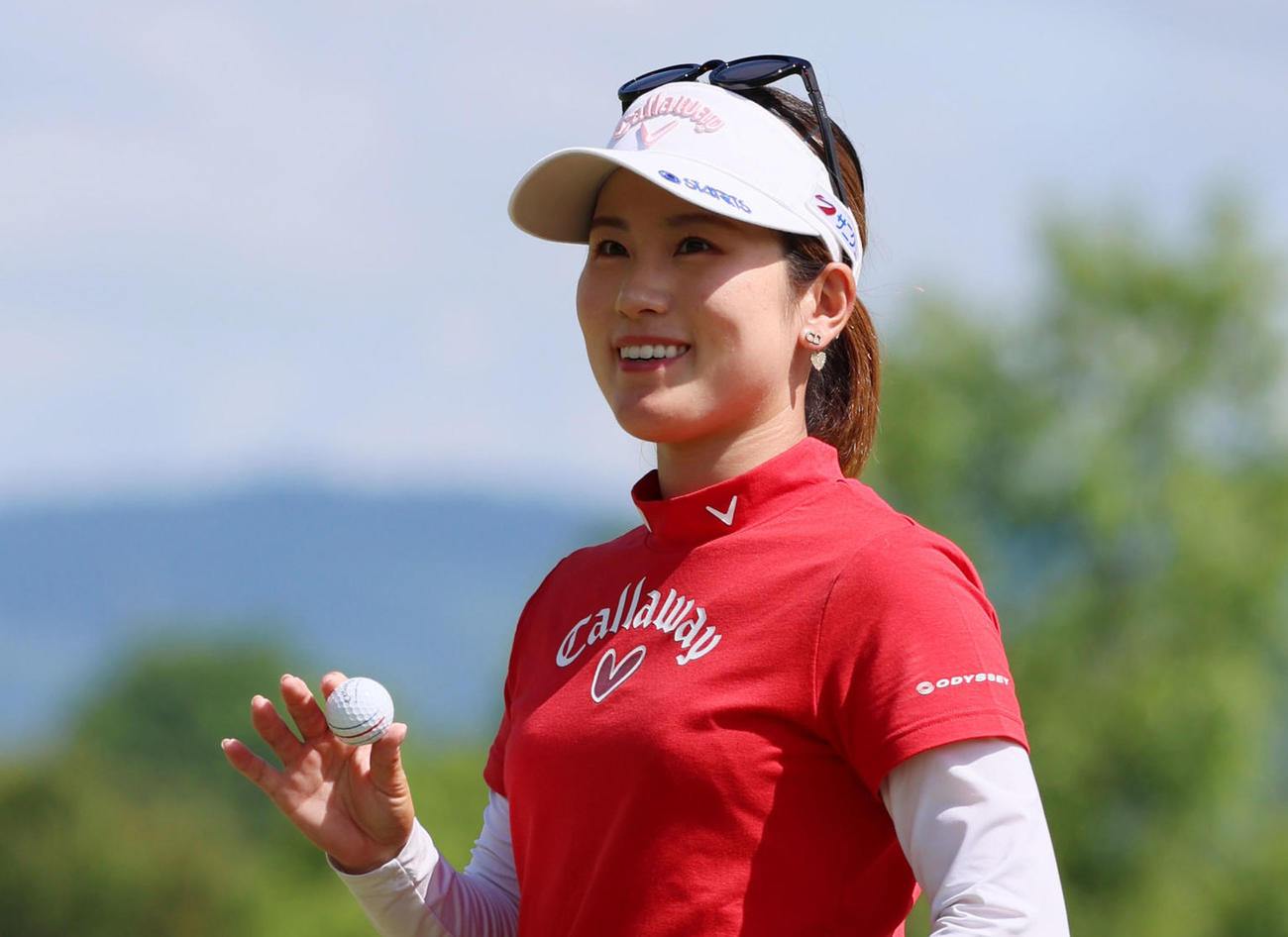 プロゴルファーの西村優菜（23年5月20日撮影）