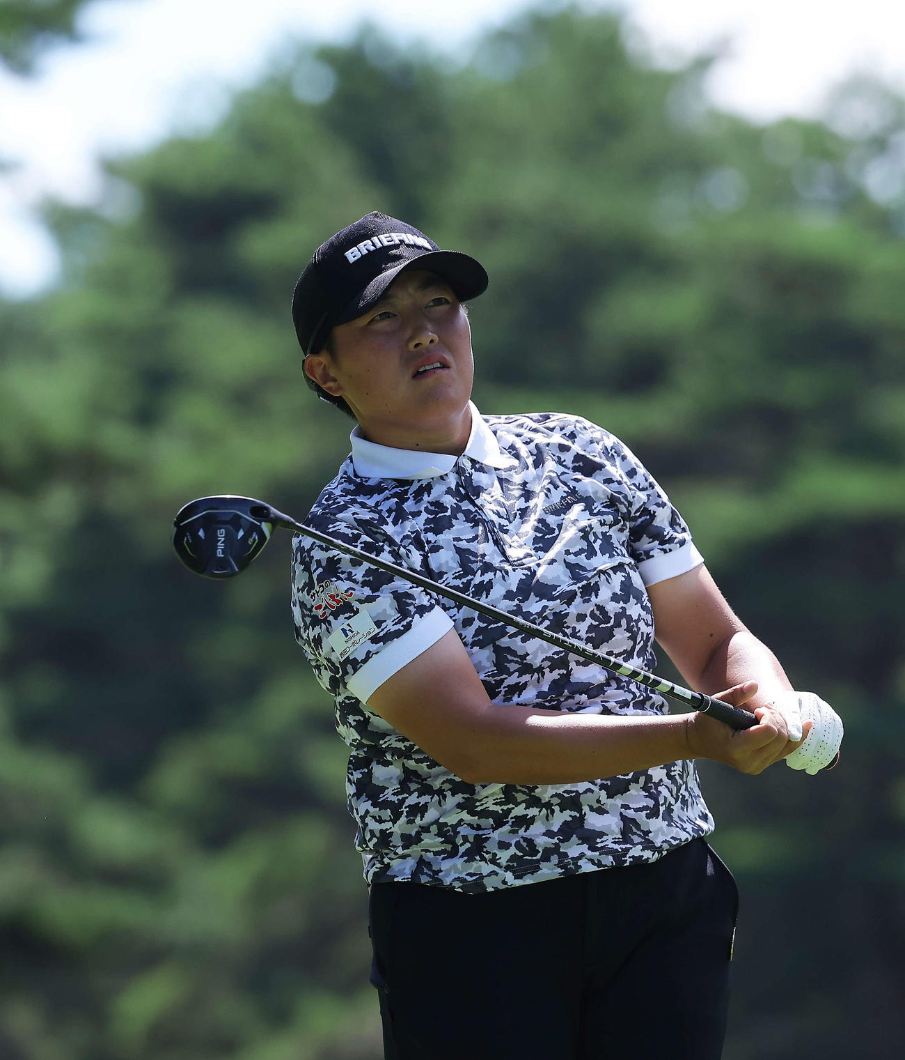 4番、ティーショットを放つ工藤（撮影・河田真司）