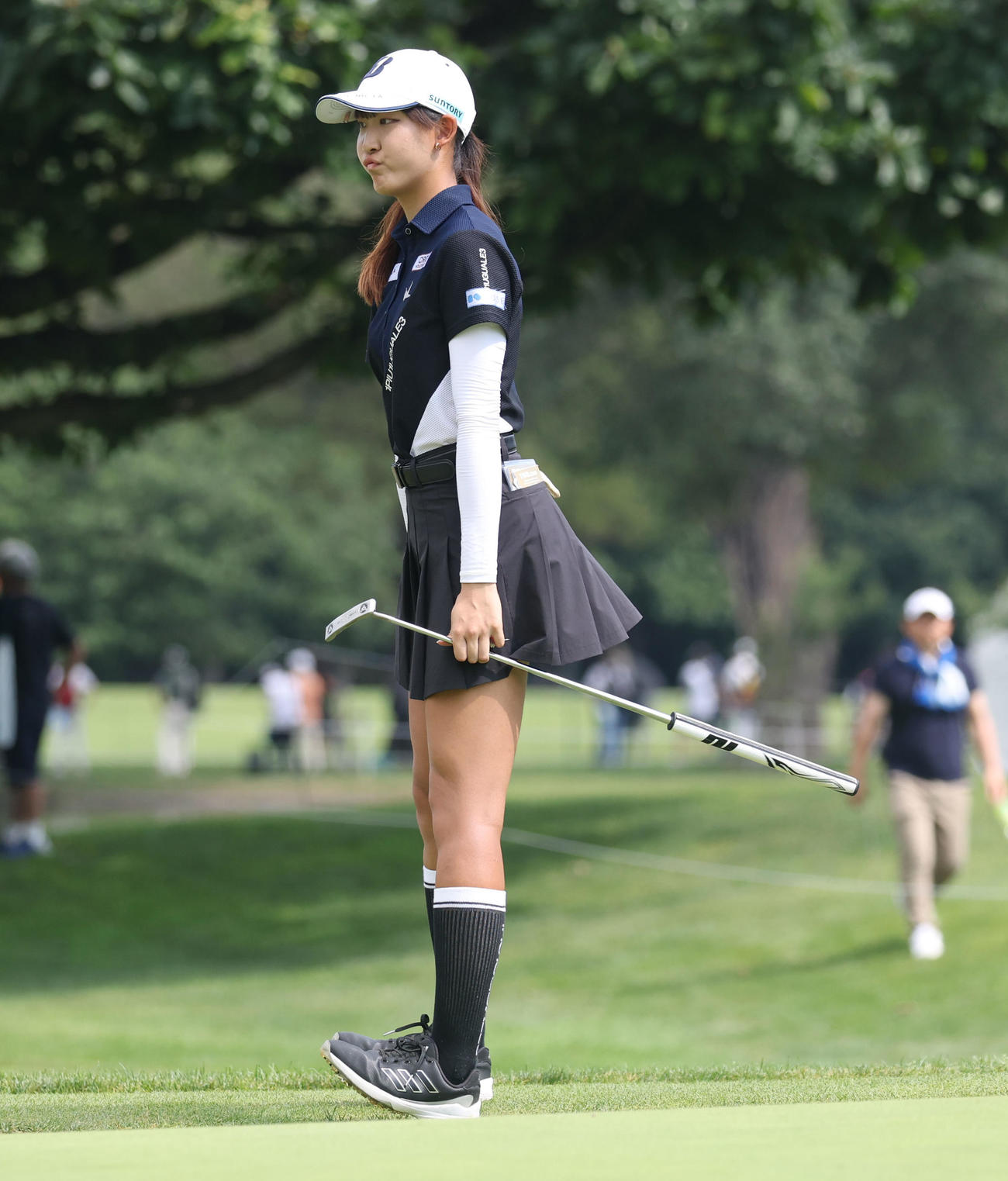 17番、バーディパットを外す馬場咲希（撮影・佐藤翔太）