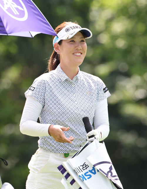 2番、笑顔を見せる福田真未（撮影・佐藤翔太）