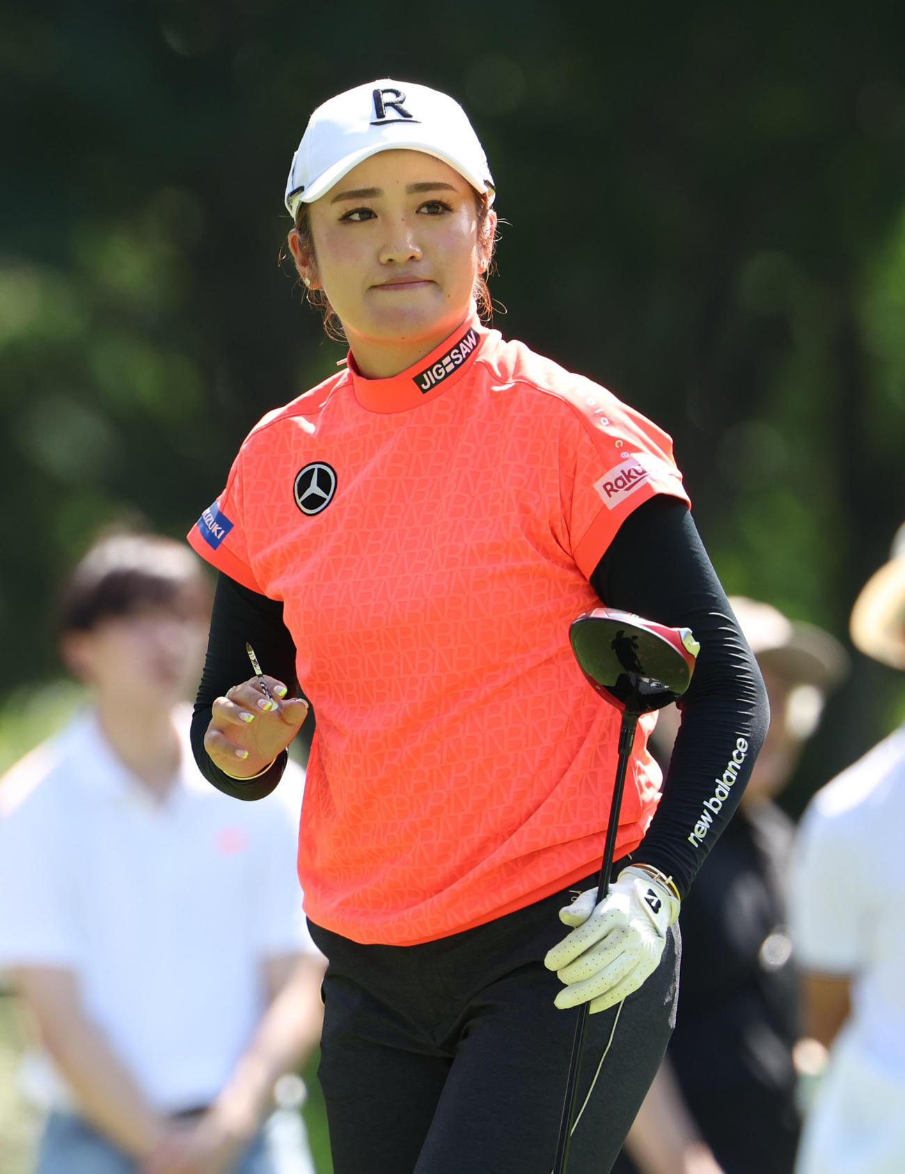 2番、ティーショットを放つ稲見萌寧（撮影・佐藤翔太）