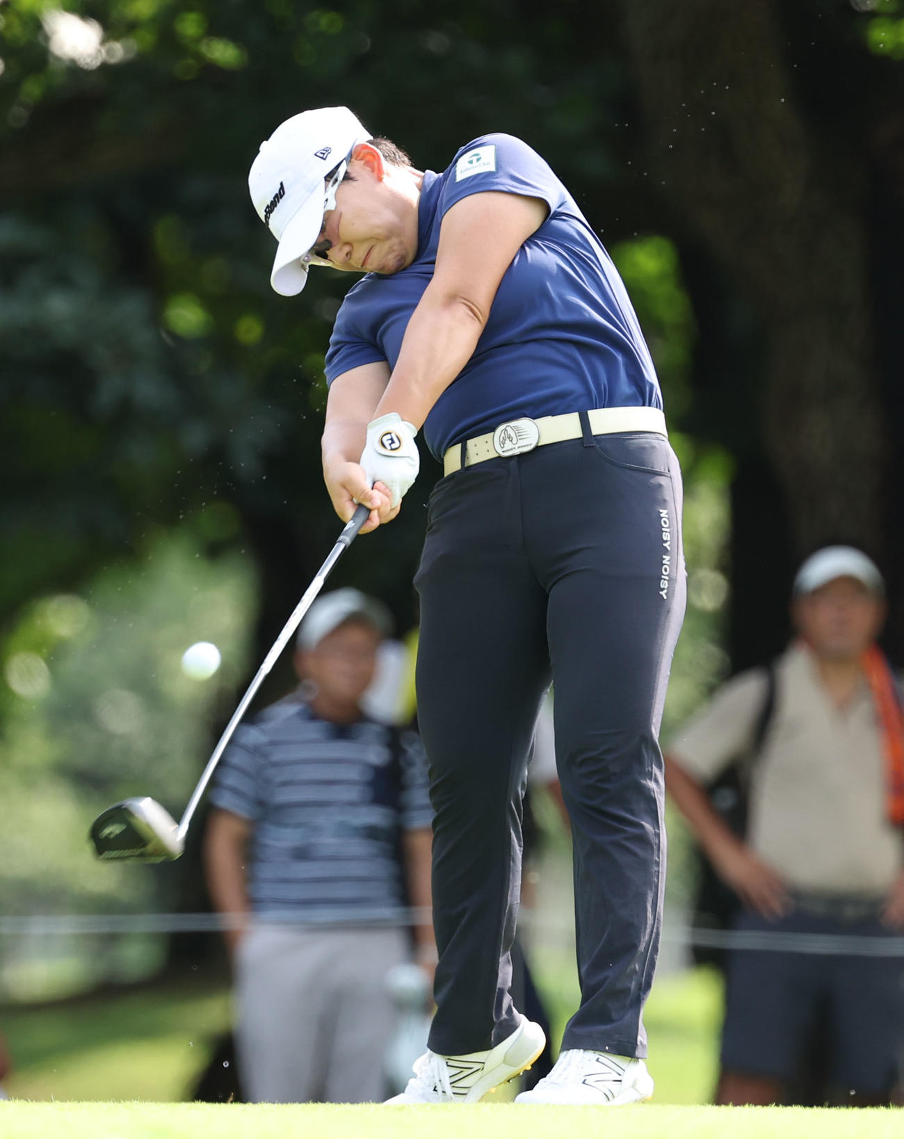 3番、ティーショットを放つ申ジエ（撮影・佐藤翔太）